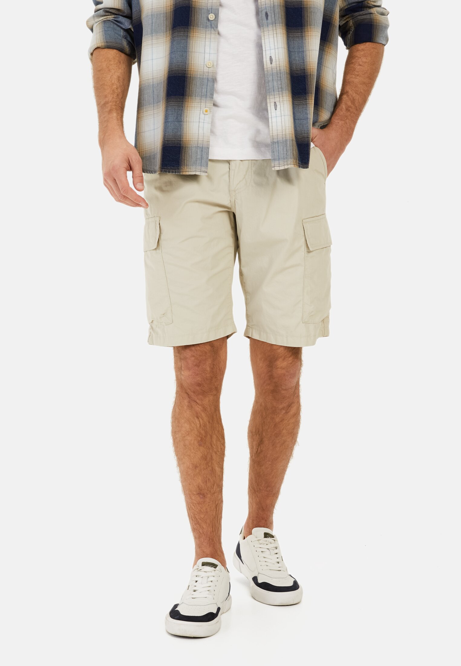 Heren Cargoshort met regular fit Beige gedragen voor