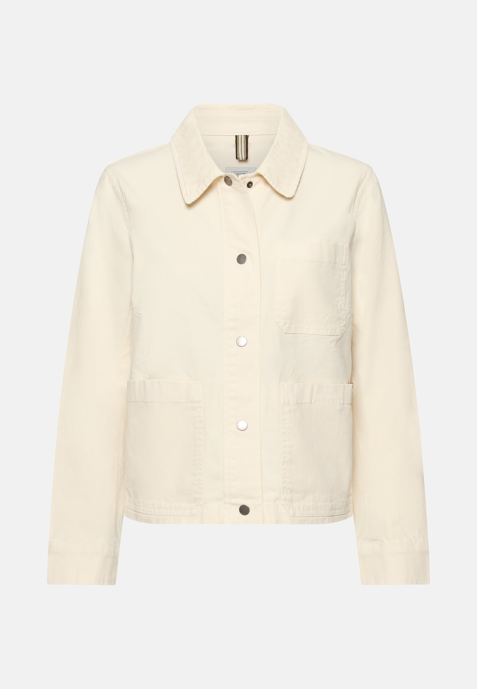 Damen Indoor Blazer mit Brusttaschen Milchweiß frontal vorn