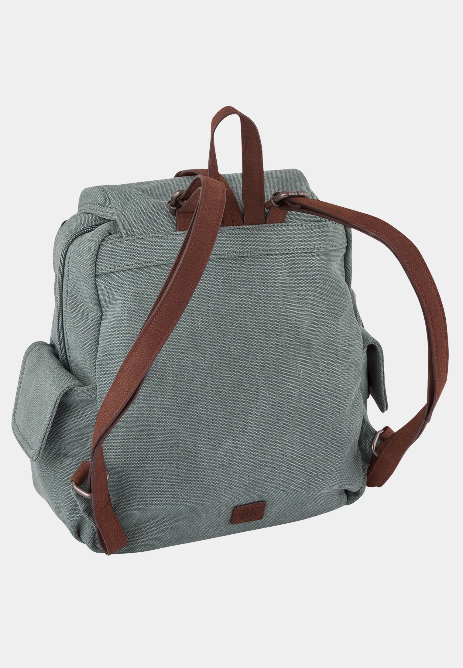 MI_340201-0000-28_2G-00 Women AUBREY Backpack with infinitely adjustable shoulder straps Light Green frontal back