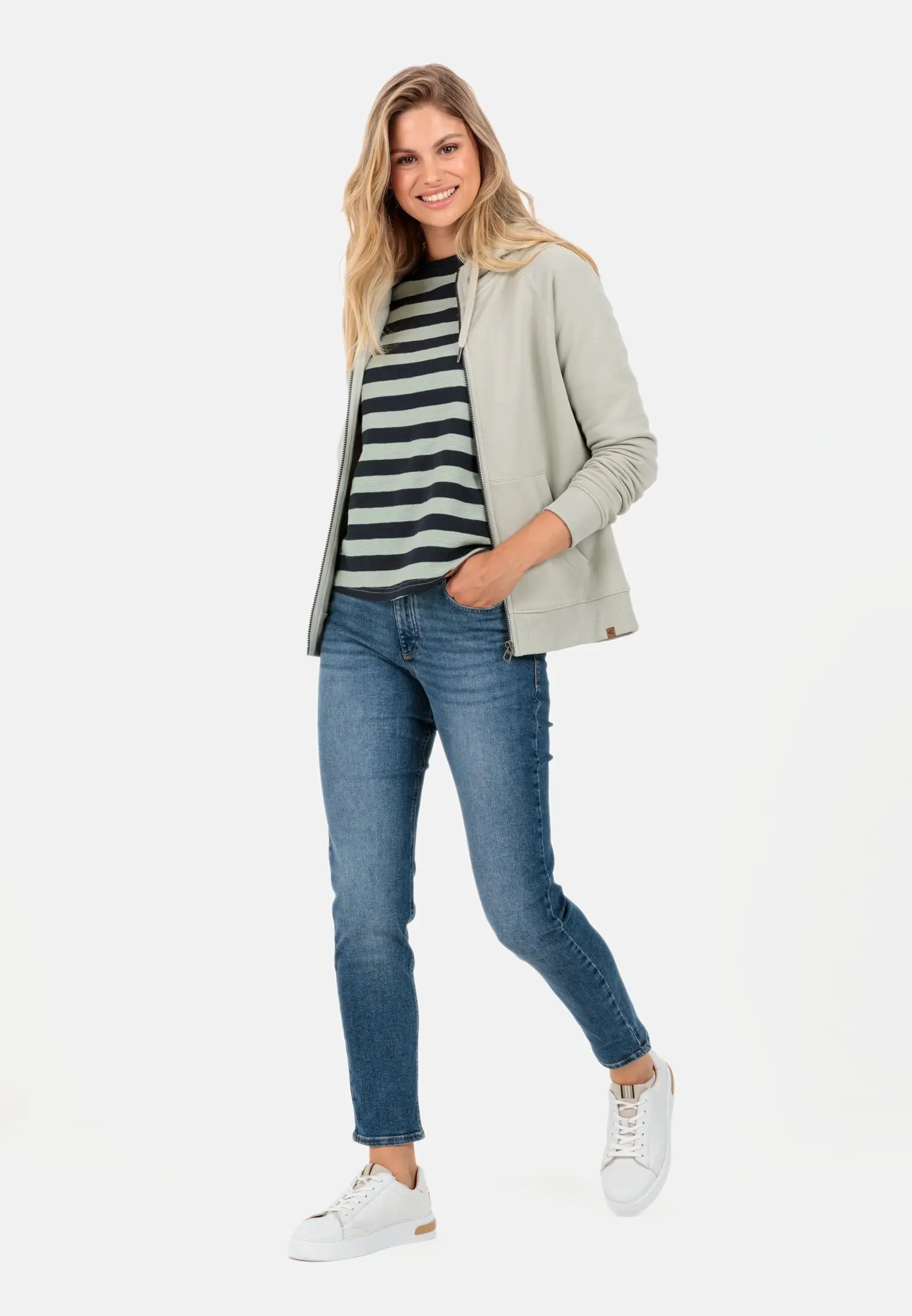Sweatjacke mit Kapuze für Damen in Grün | L | camel active