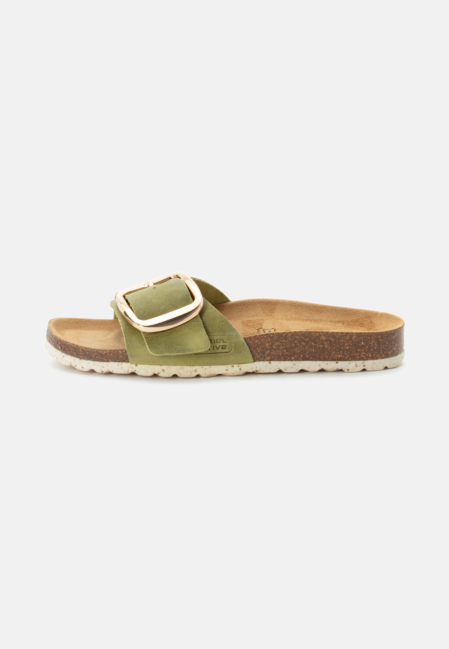 Damen Sandalen mit Metallschnalle Grün frontal vorn
