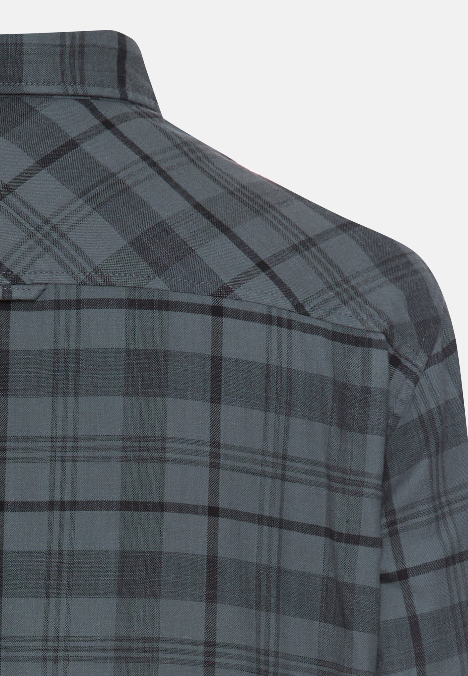 Men Long-sleeve shirt with chest pocket Dark Blue-Yellow close back