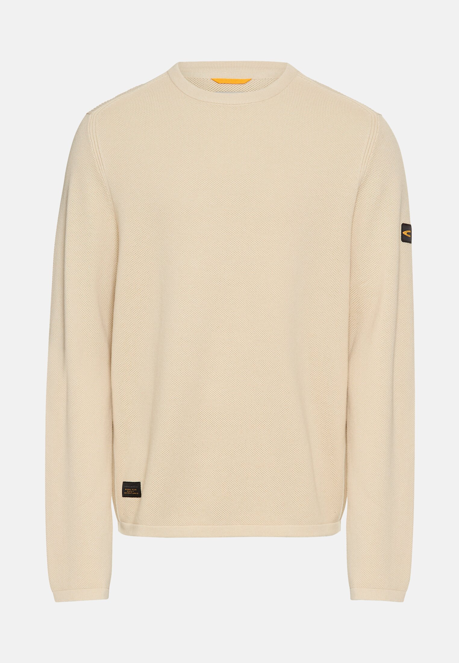 Herren Pullover aus reiner Baumwolle Hafer frontal vorn