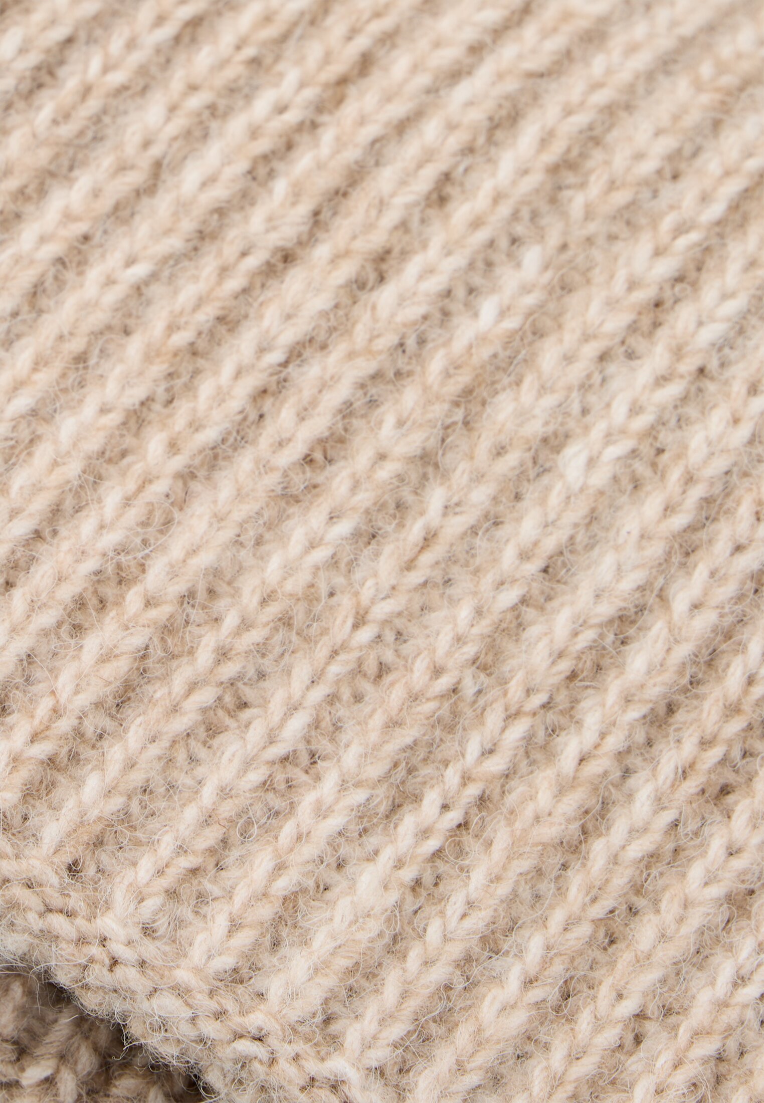 Damen Warme Mütze aus Wollmischung Beige frontal oben