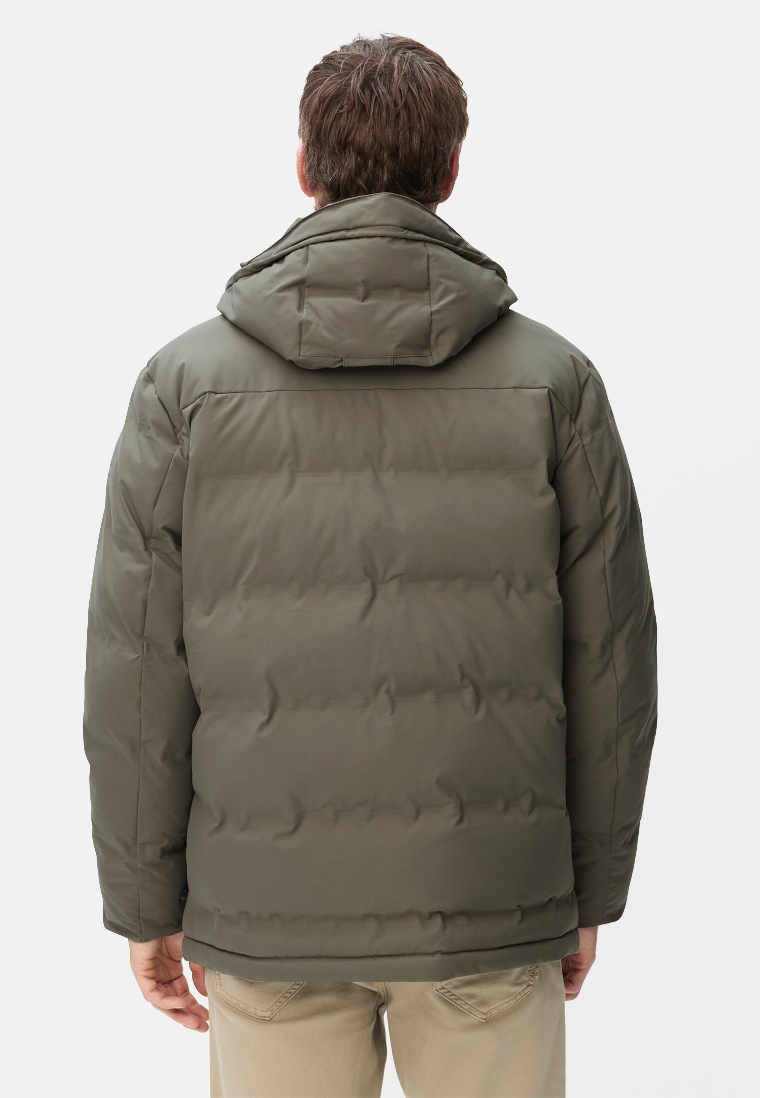 Herren teXXXactive® Funktionsjacke mit versiegelten Nähten Khaki getragen hinten