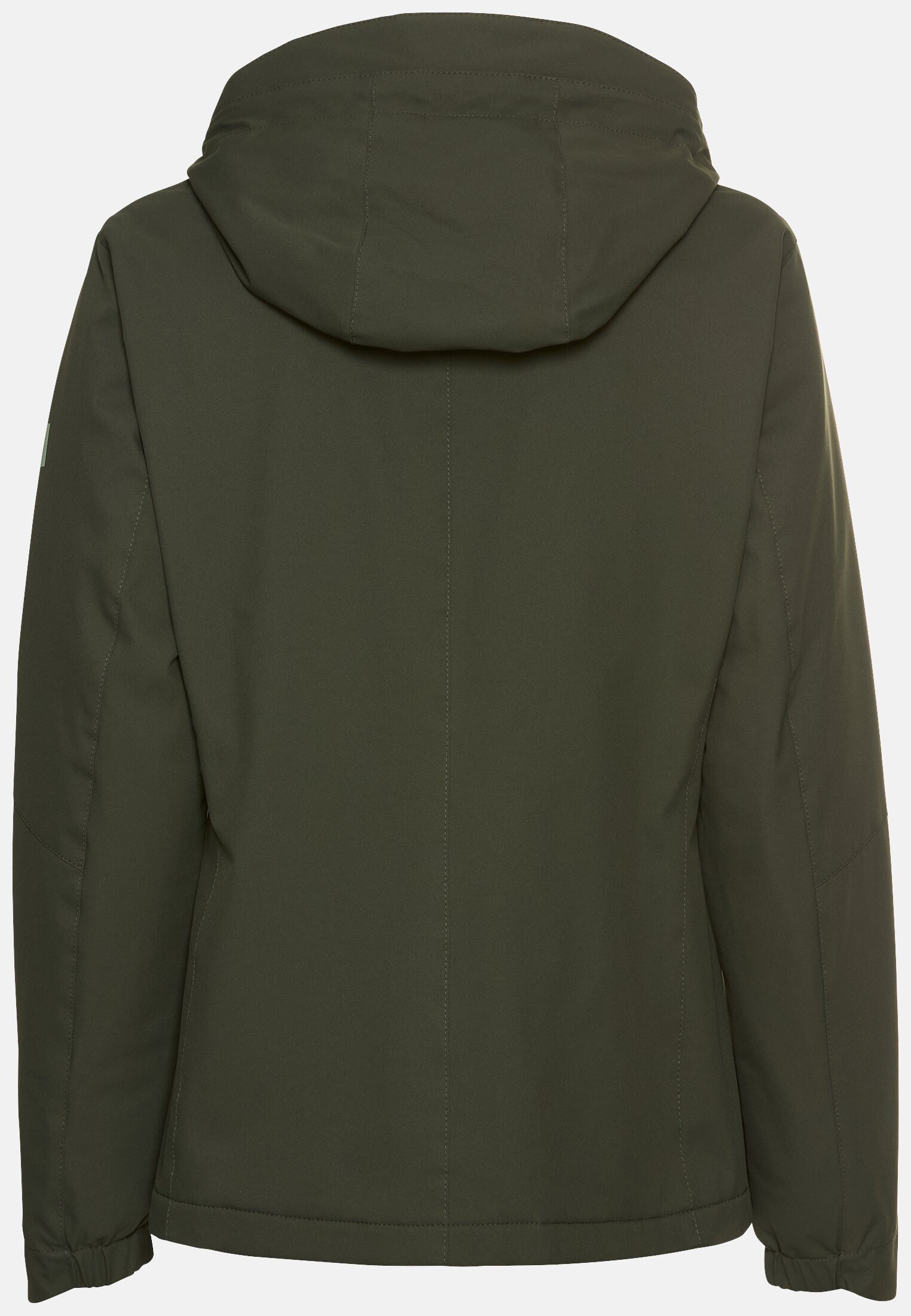 Damen Funktionsjacke mit abnehmbarer Kapuze Waldgrün frontal hinten