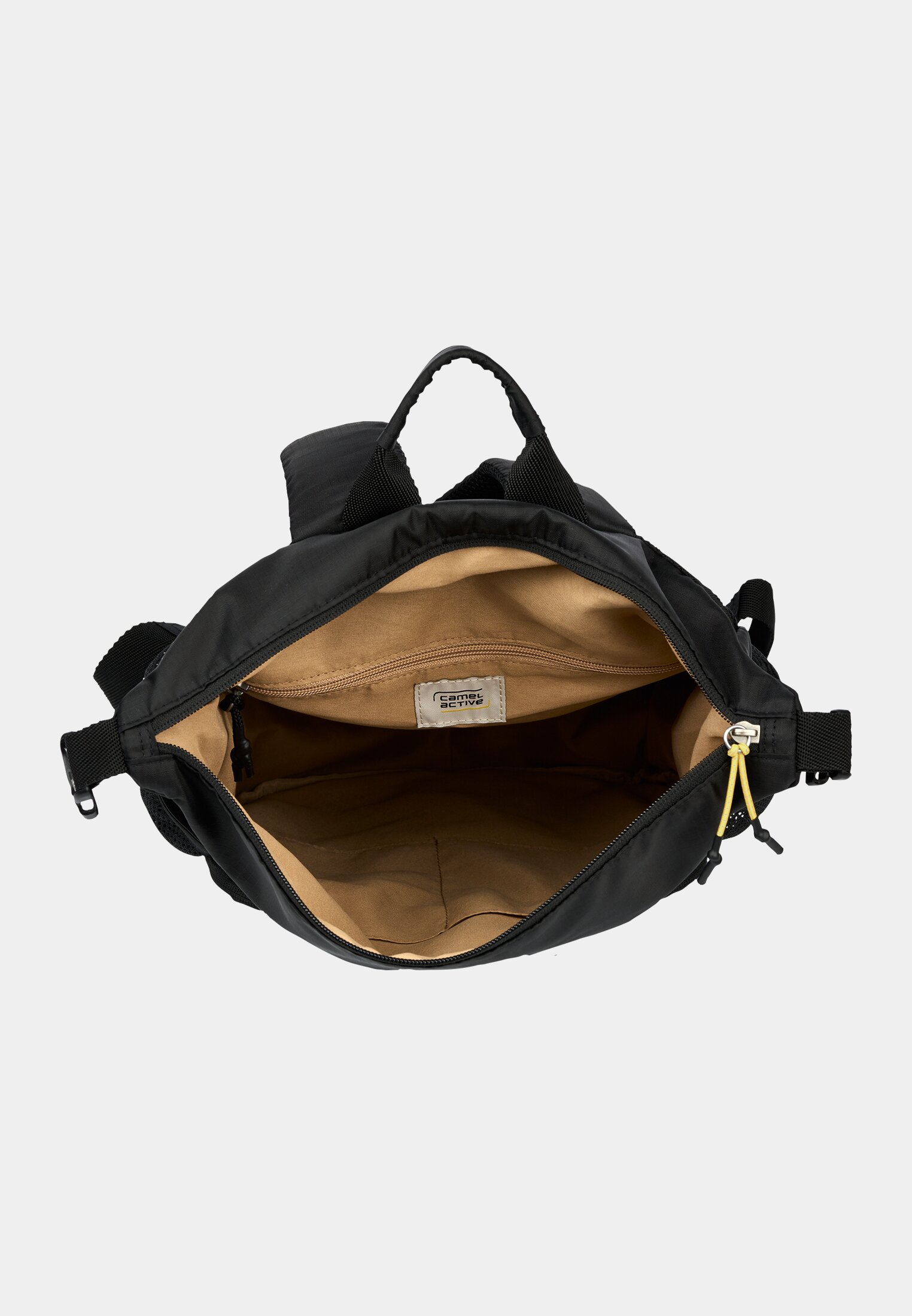 Men Shores rolltop backpack with padded shoulder straps Black front close