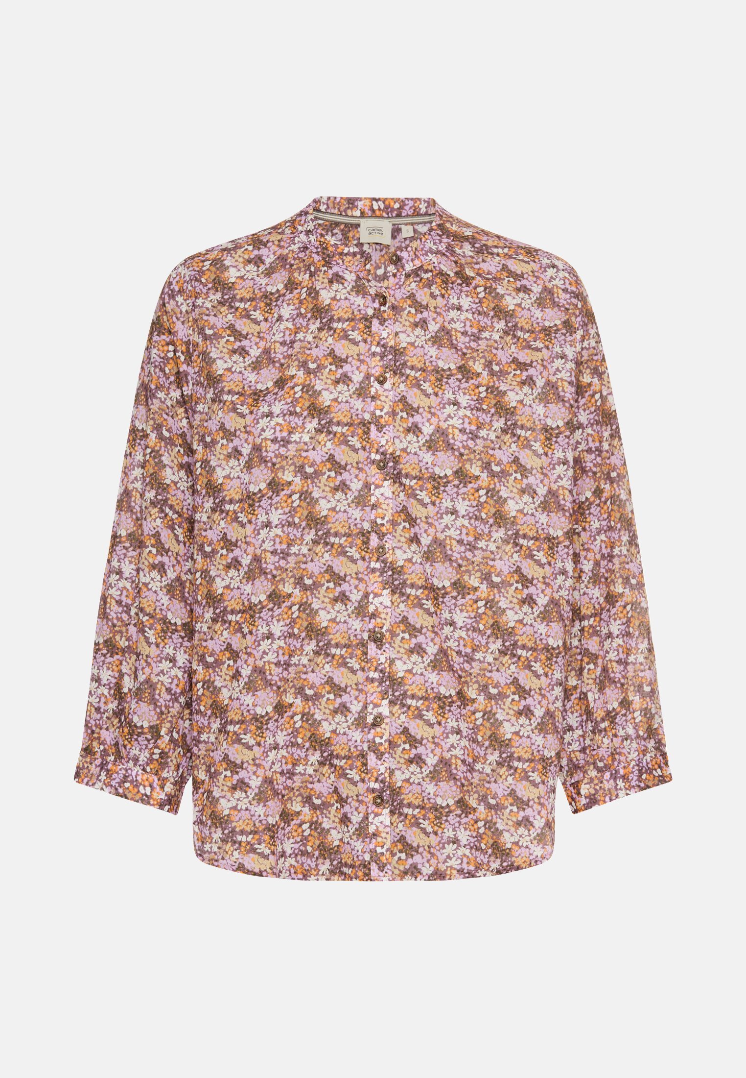 camelactive_Bluse_AOP_309788-5S14-92_0G Women Blouse with all-over print Pink AOP frontal front