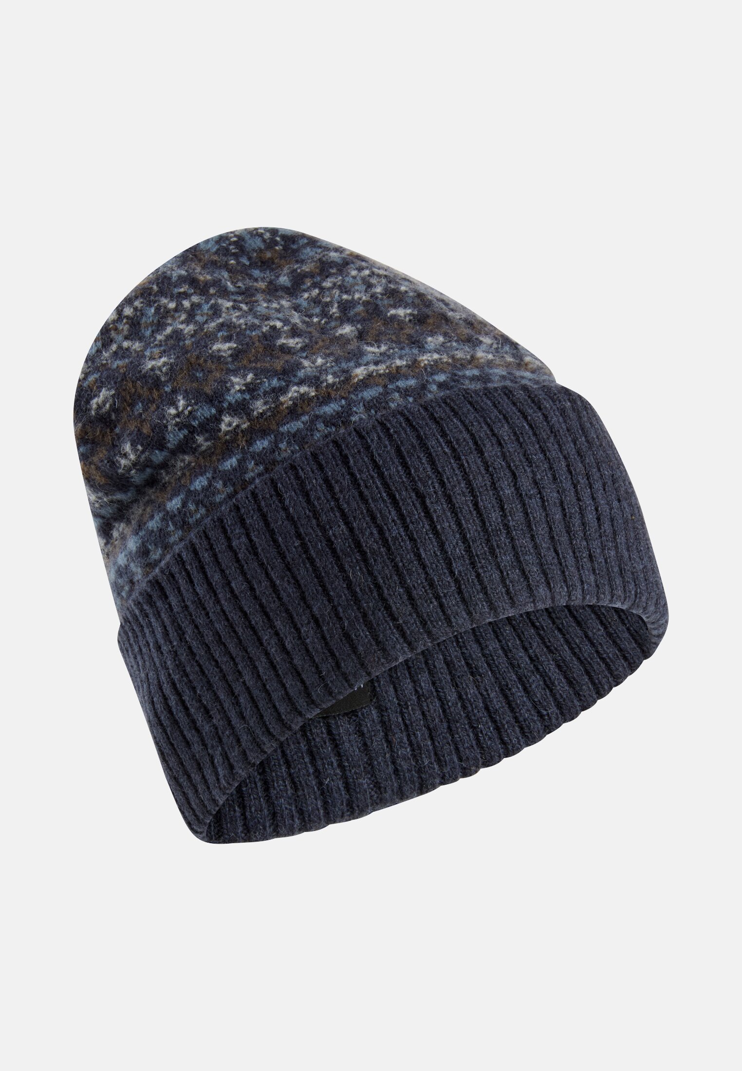 Heren Muts van zuivere wol Marineblauw frontaal voor