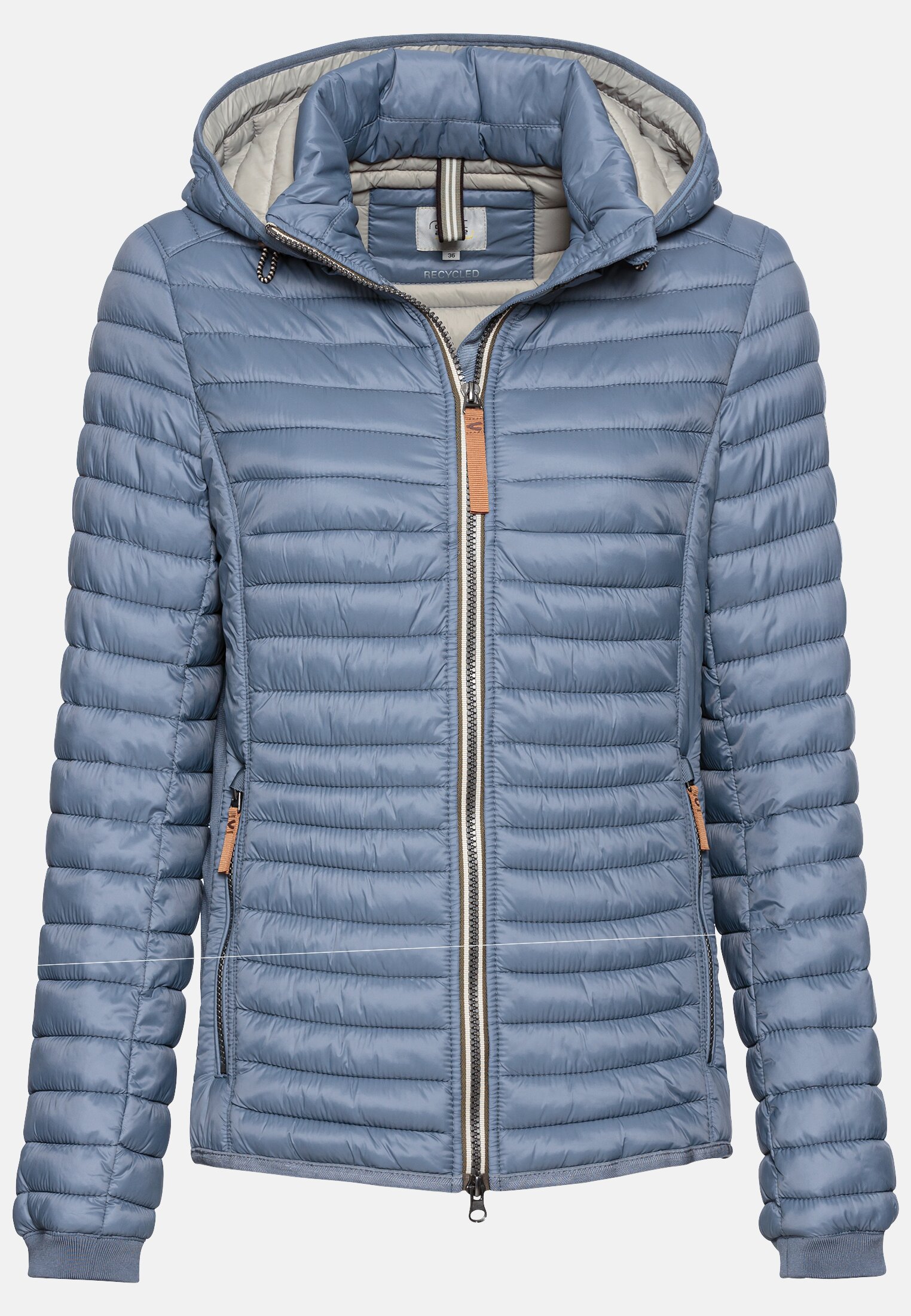Damen Leichte Steppjacke aus recyceltem Polyamid Blau frontal vorn