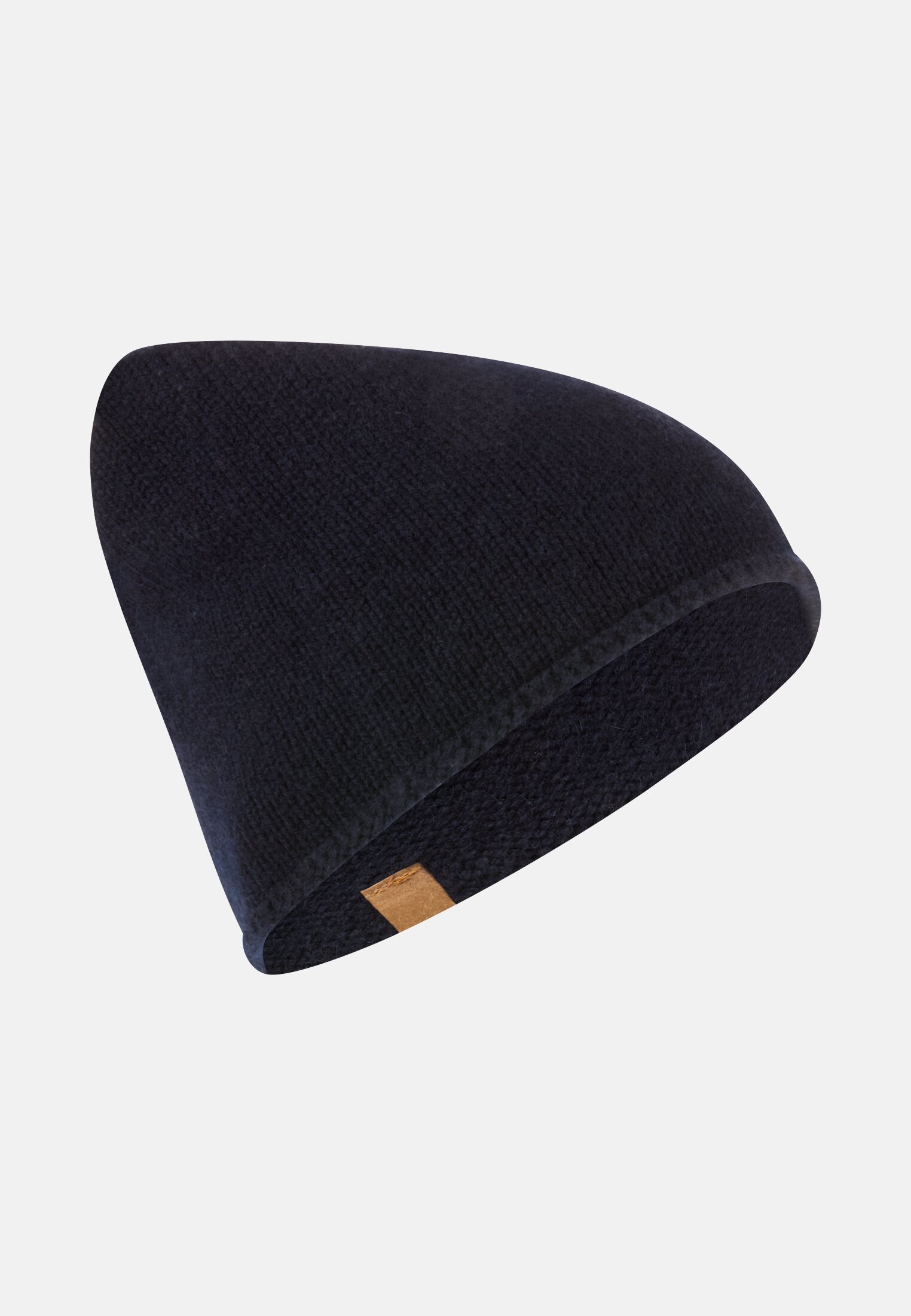 Women Beanie made of pure cashmere Dark Blue frontal front