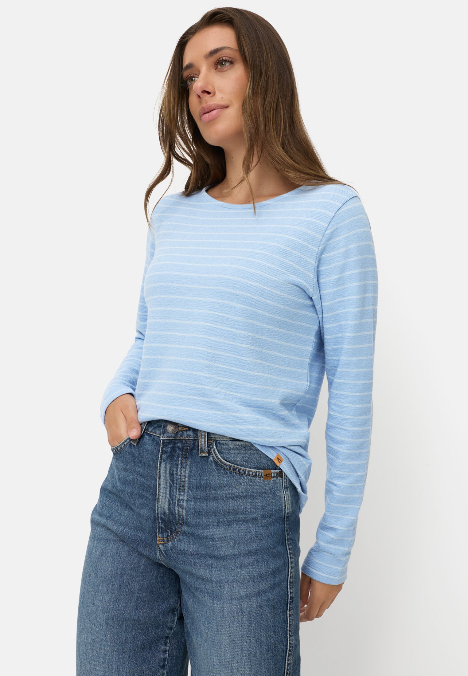 Women Jersey shirt made of 100% cotton Light blue worn emotional