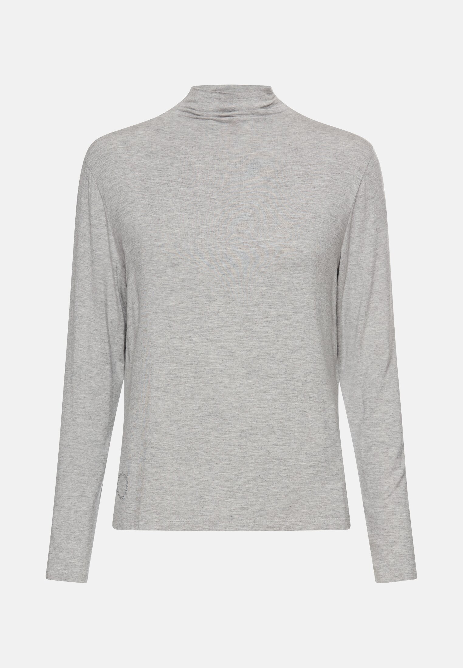 Women Long-sleeved shirt with stand-up collar Gray frontal front