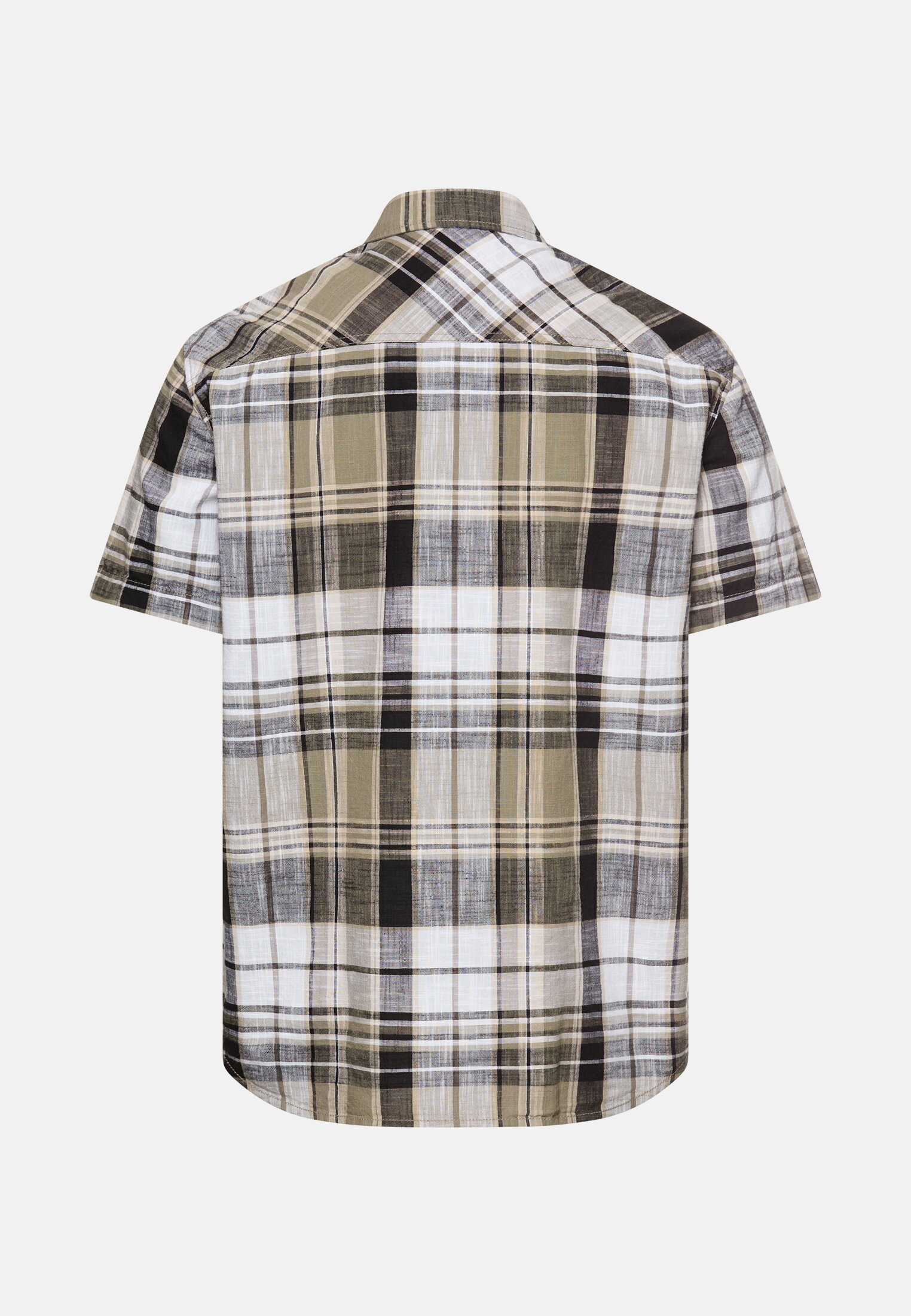 Men Check shirt made from 100% cotton Green frontal back