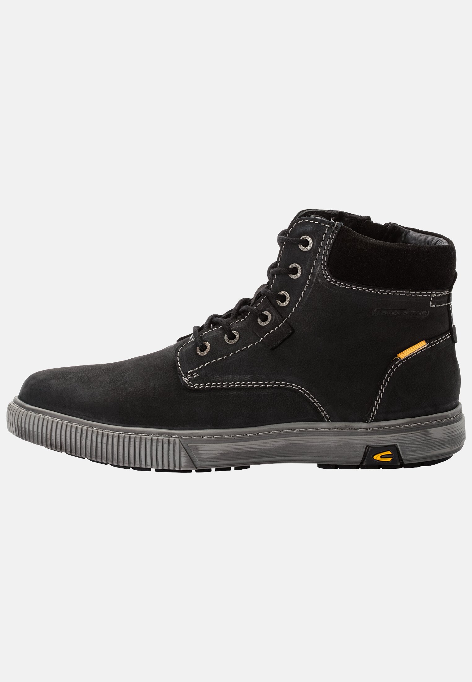 Men MOON leather lace-up boots Black