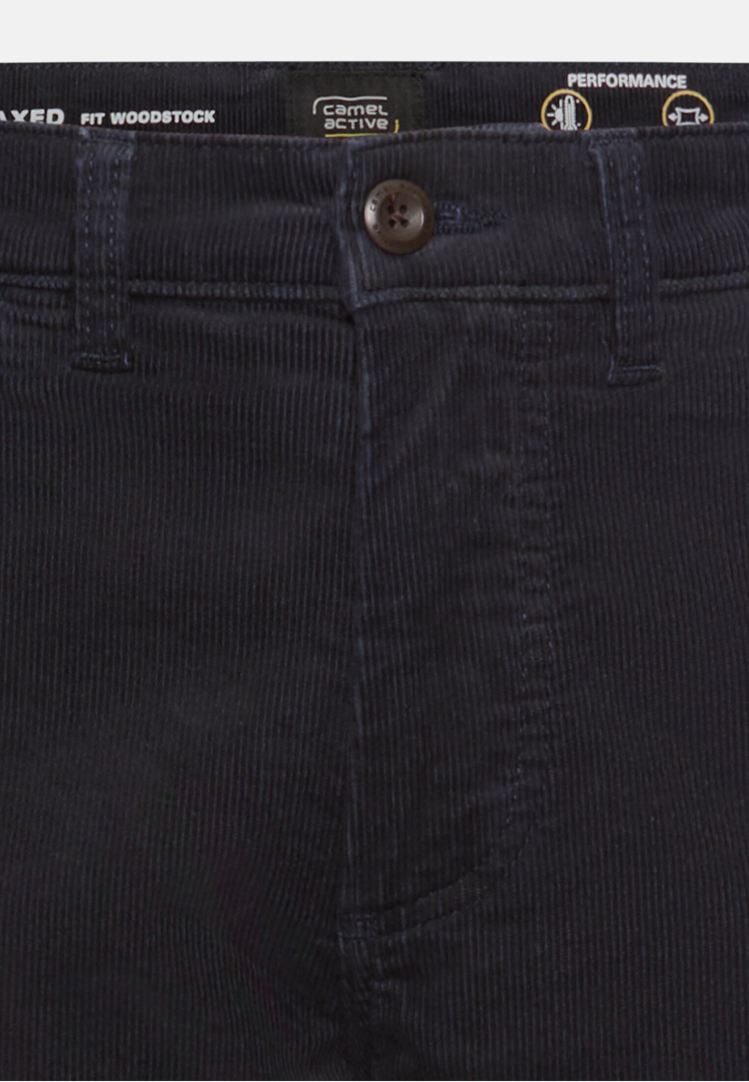 Herren Relaxed Fit Chino mit wärmenden Futter Navyblau vorne nah