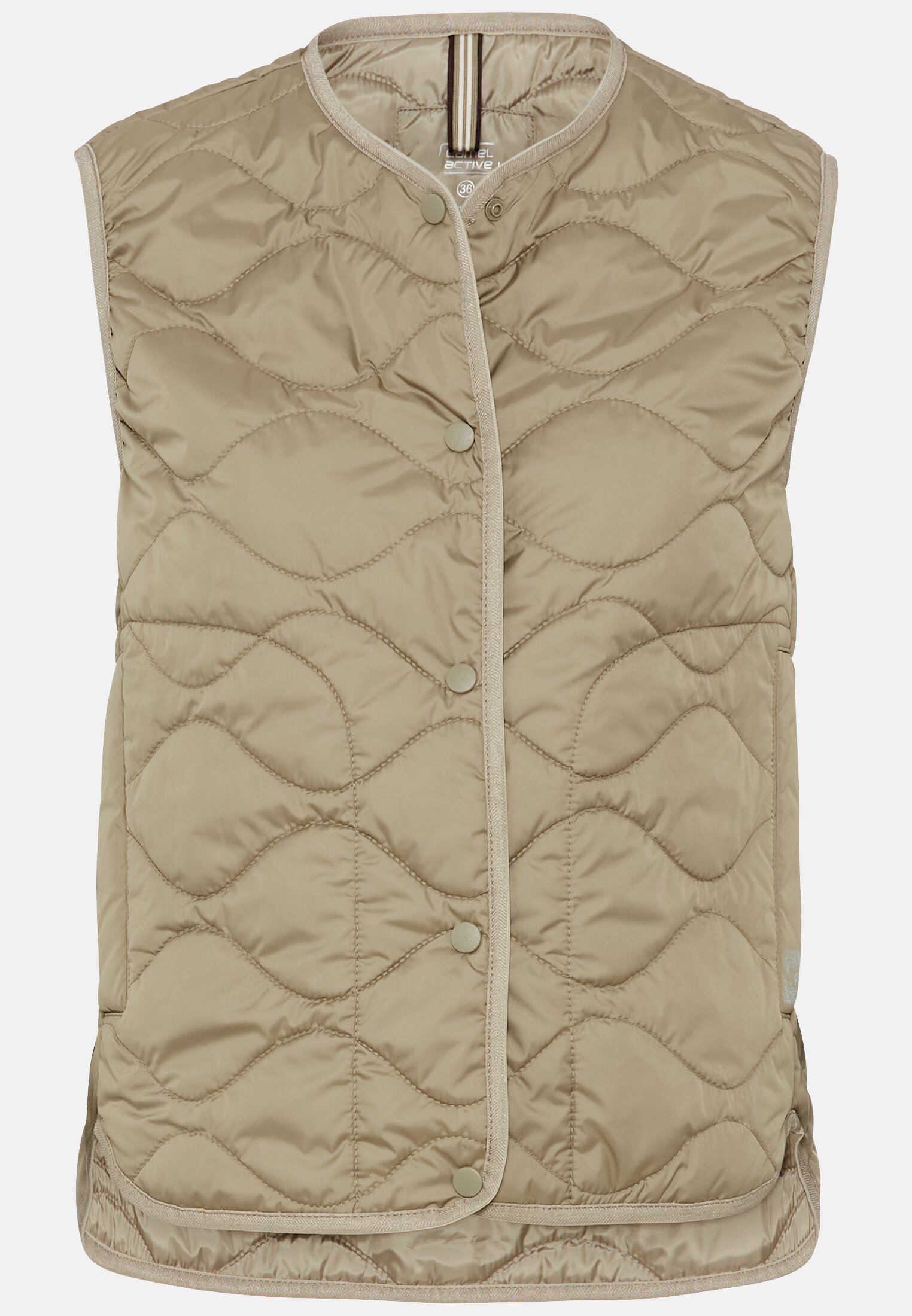 Women Vest with snap buttons Sage Green frontal front