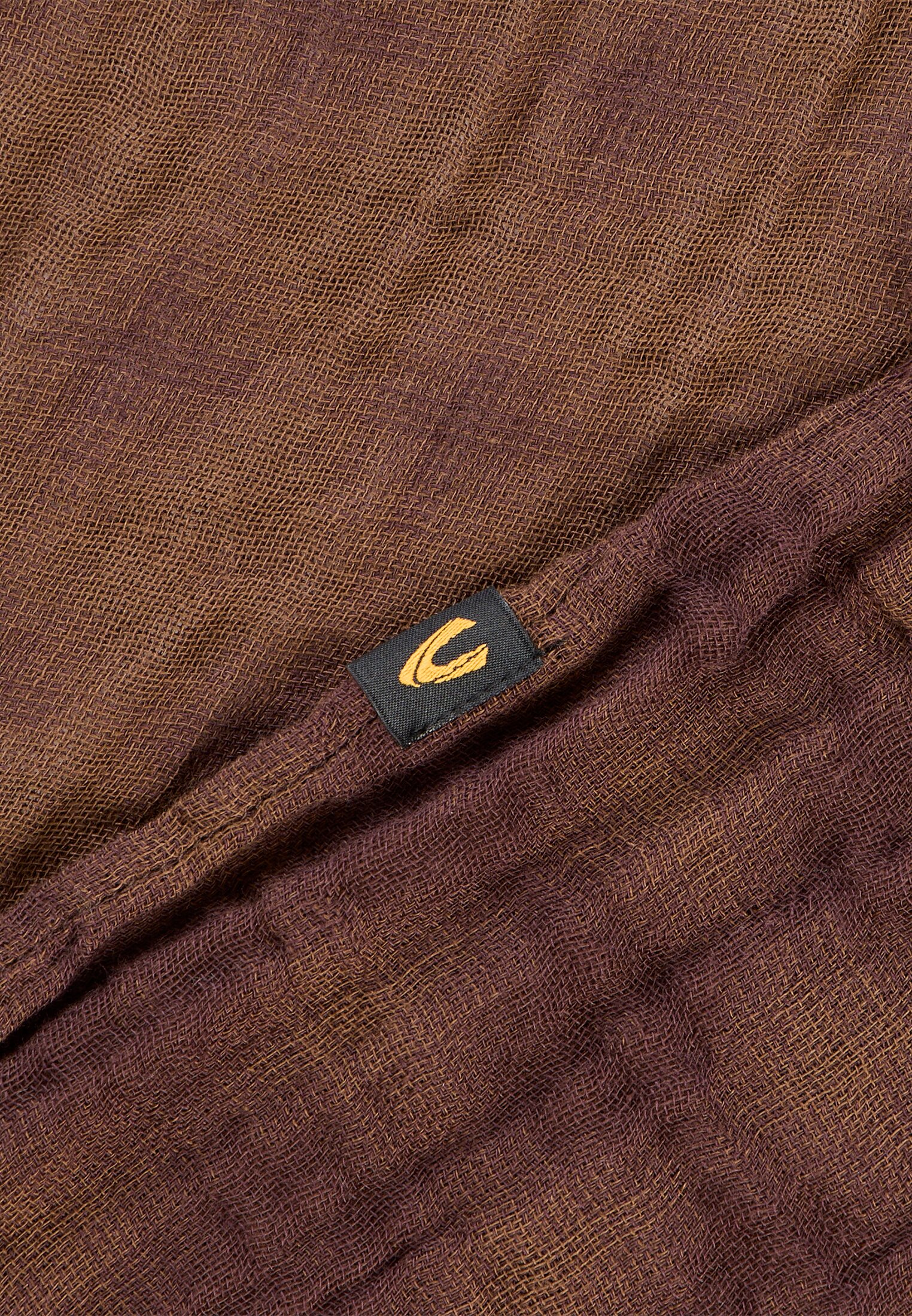 Heren Sjaal van puur katoen Modderbruin achter dichtbij