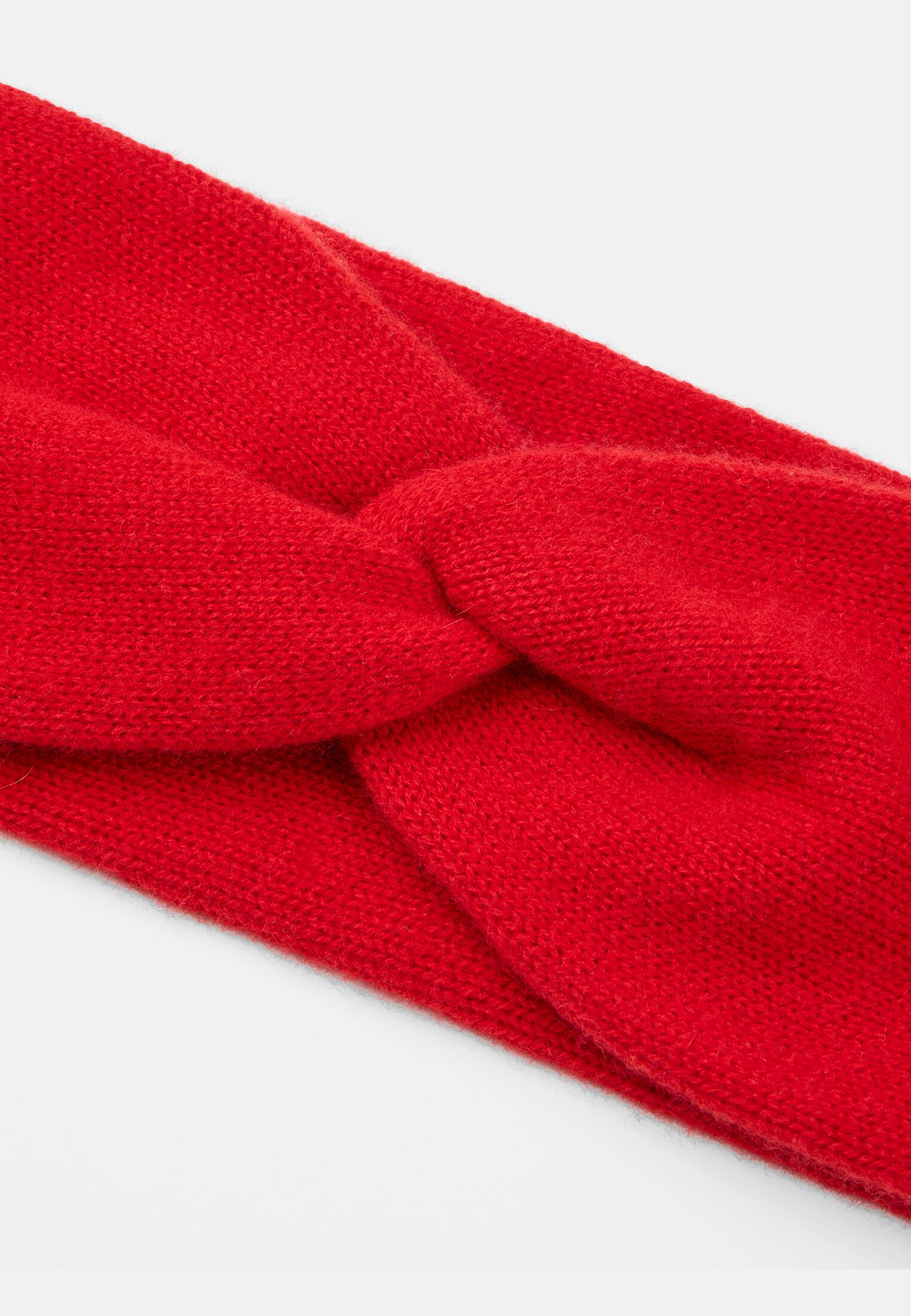 Damen Stirnband aus reinem Kaschmir Rot frontal oben