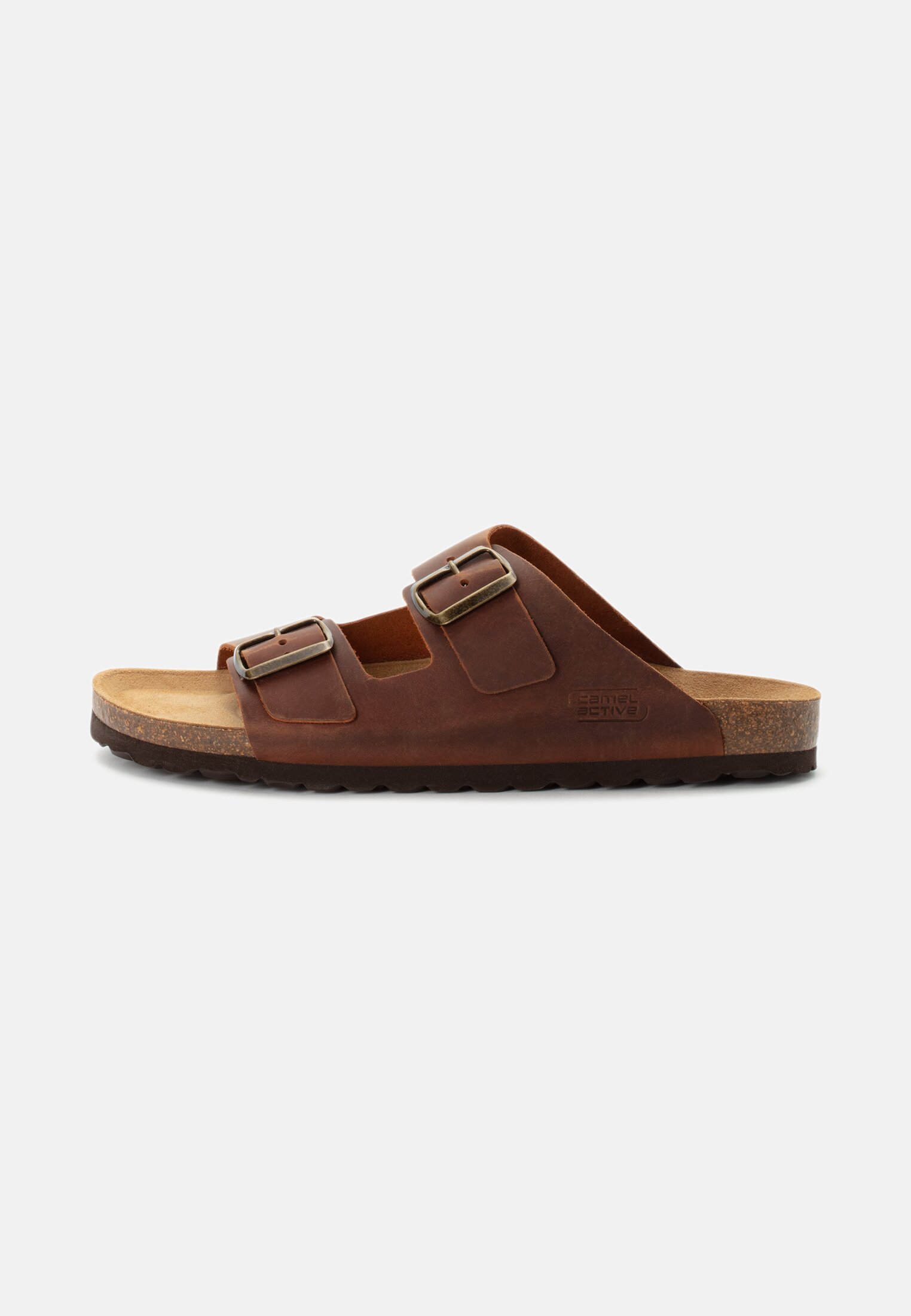 Herren Sandalen aus Rindsleder Braun frontal vorn