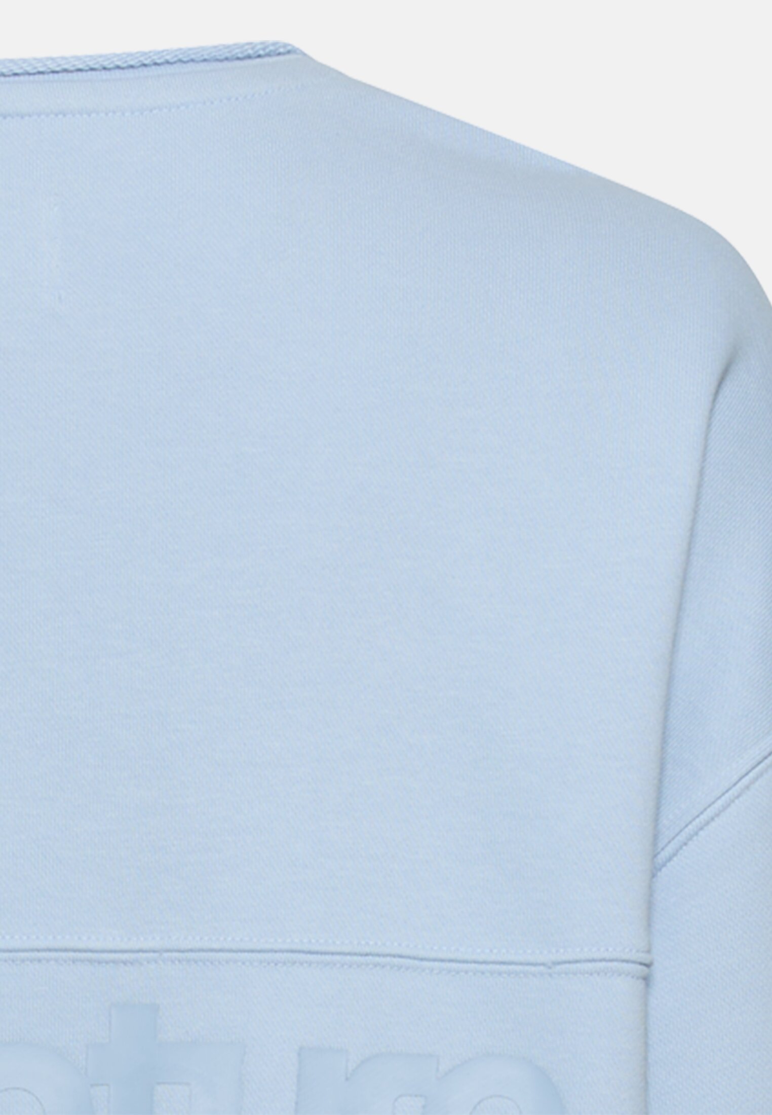 Damen Sweatshirt aus Baumwollgemisch Hellblau hinten nah