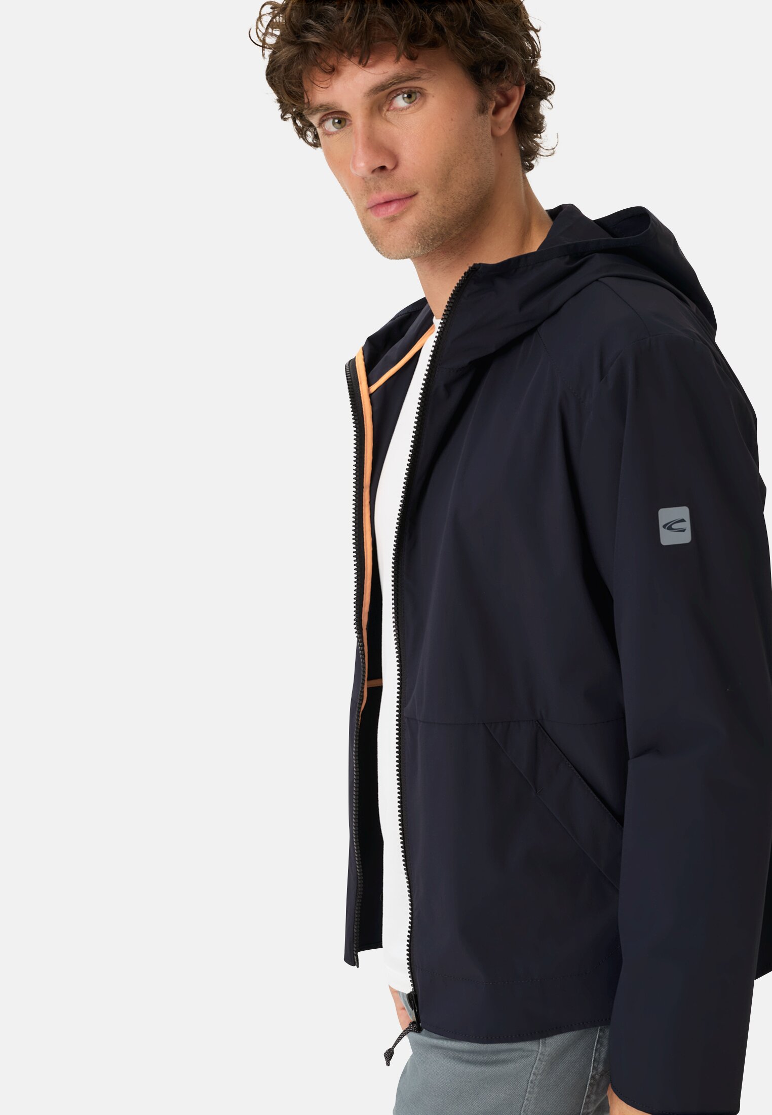 Heren Sweatjack met capuchon Donkerblauw gedragen emotional