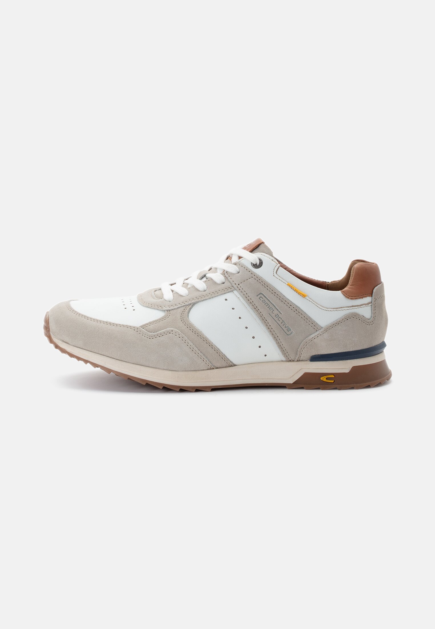 Men Oxford lace-up shoes made from leather White-Brown frontal front