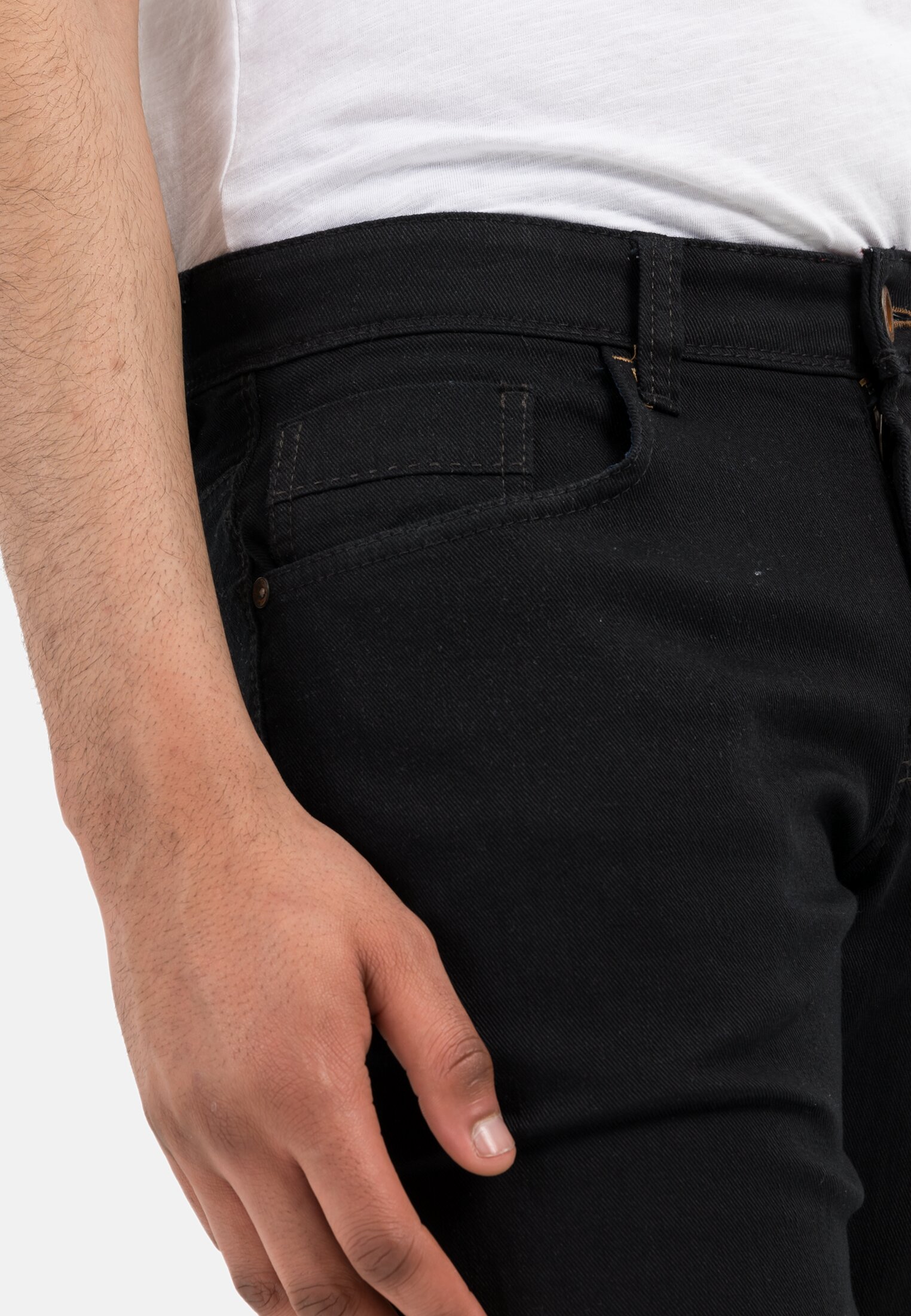 Men Regular Fit 5-Pocket Jeans Forever Black Black worn detail close