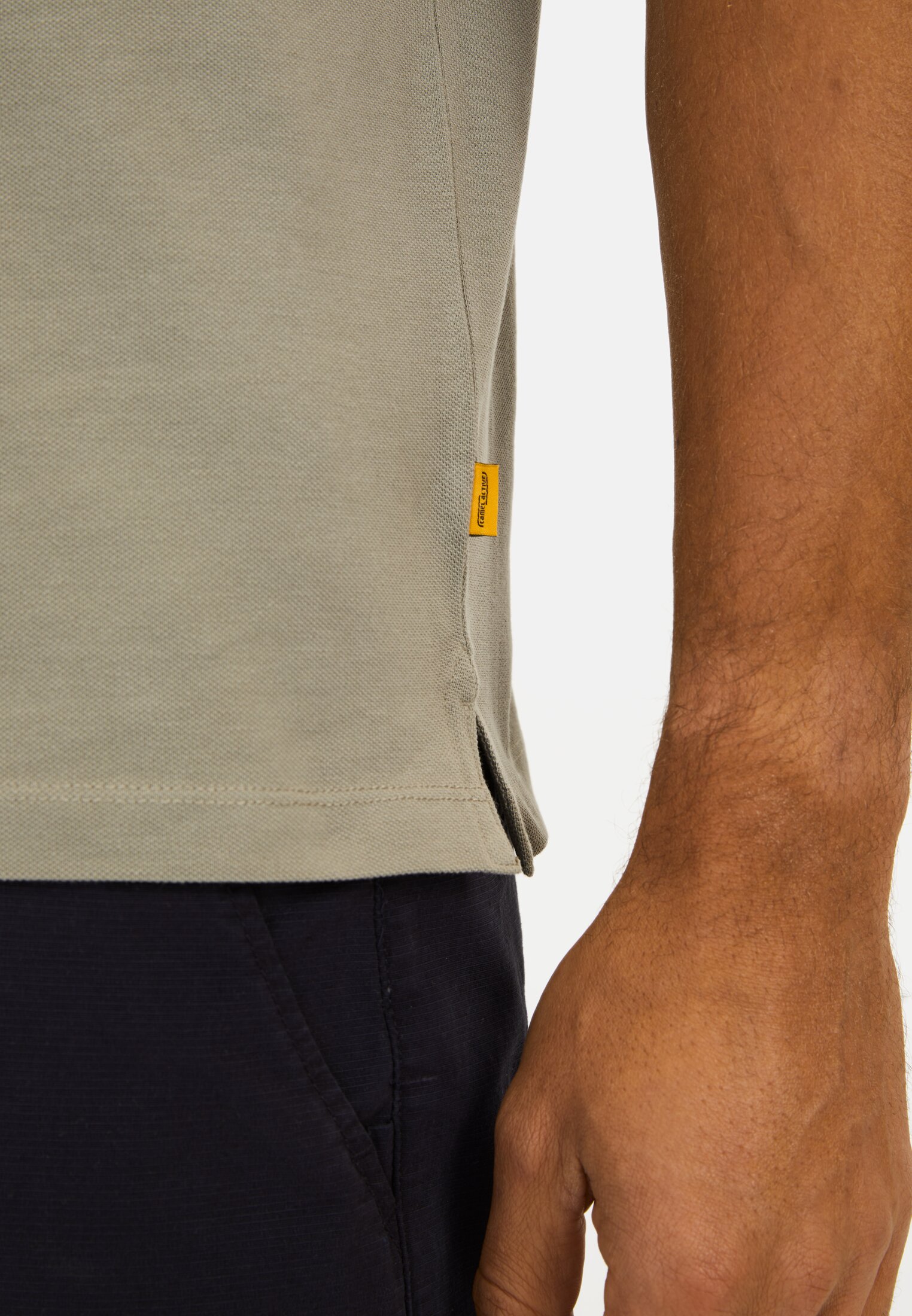 Heren Poloshirt met halve mouw van puur katoen Khaki