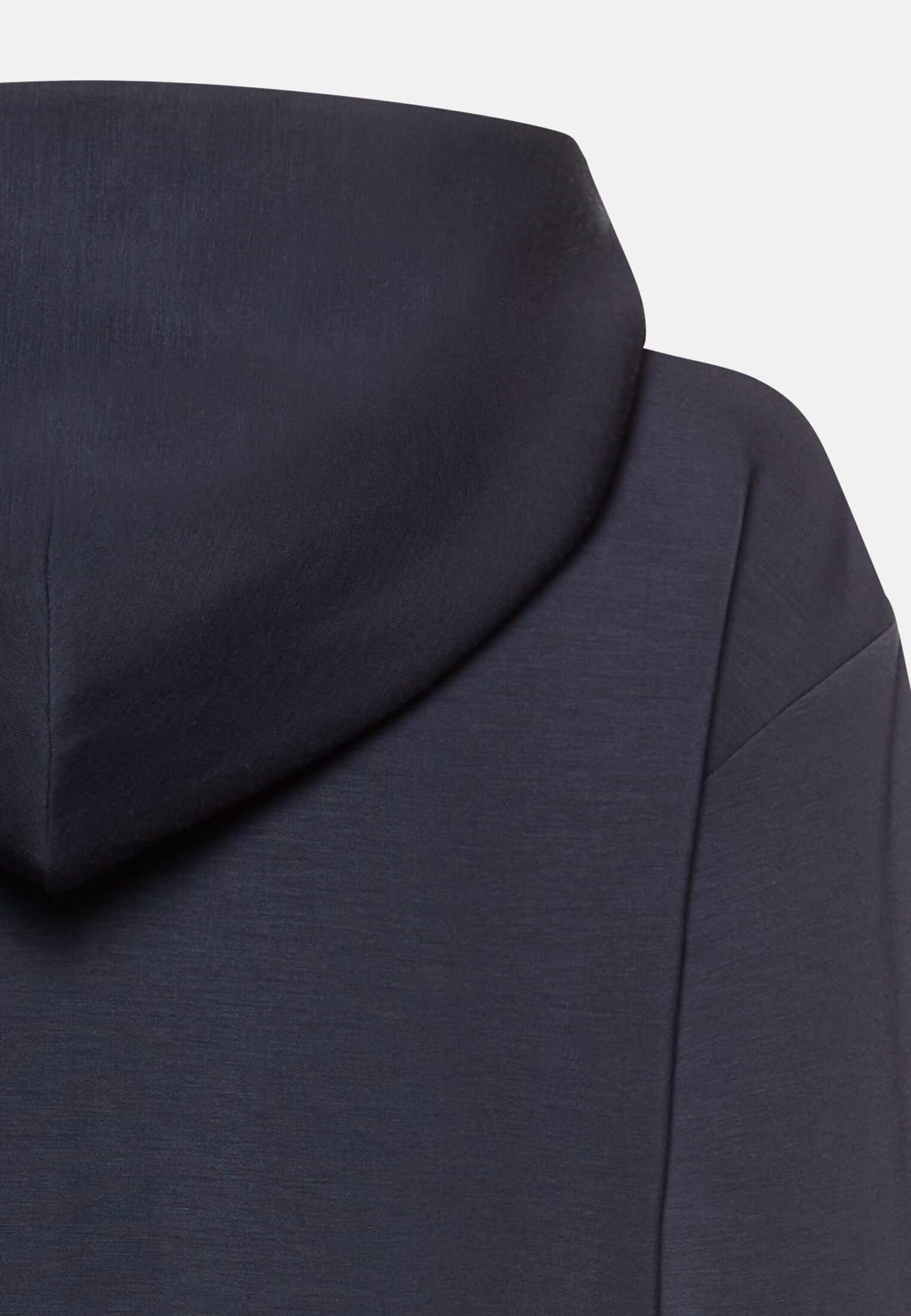 Women Sweat jacket with hood Dark Blue close back