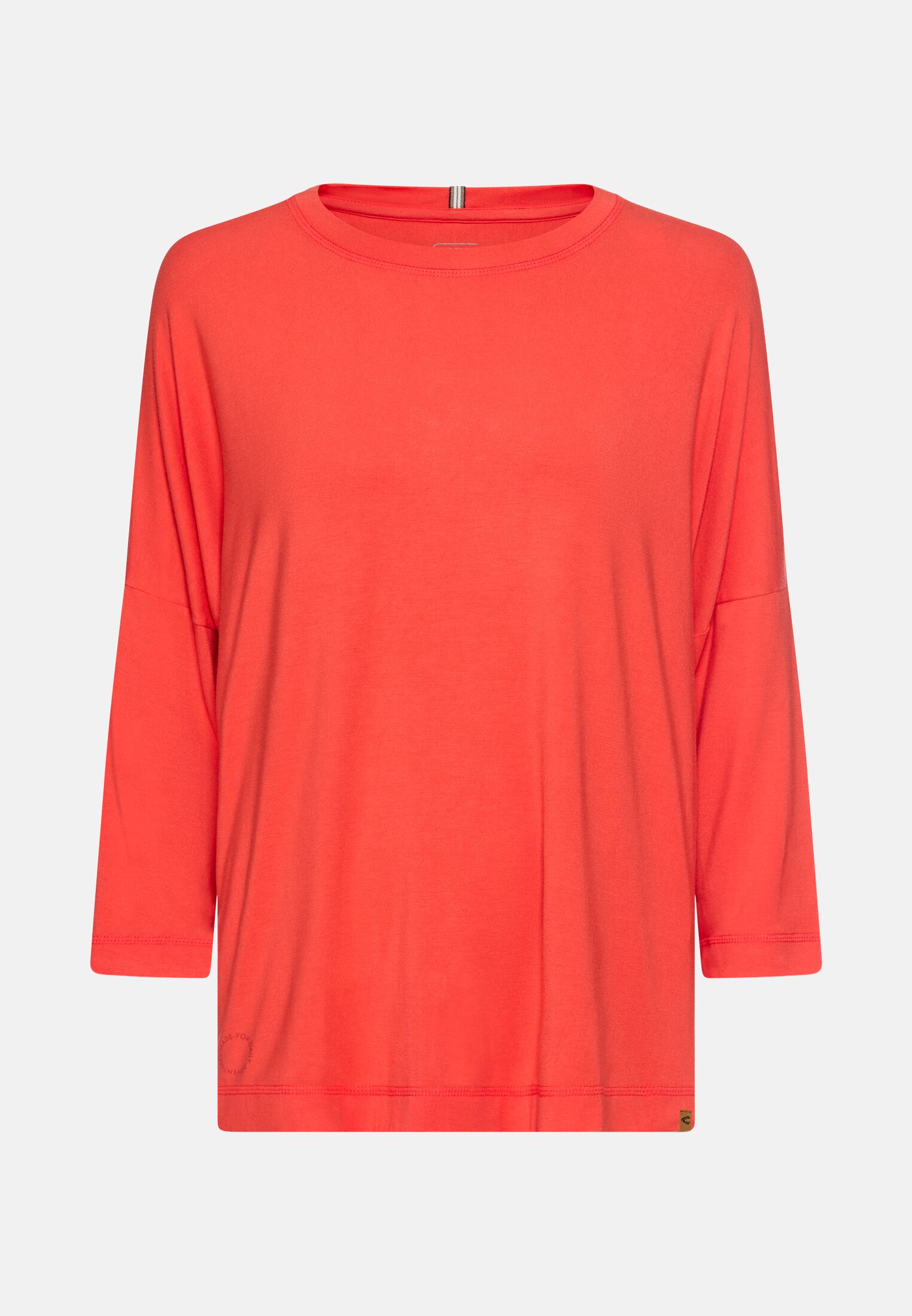 Women Long-sleeved shirt with a crew neck Flame red frontal front