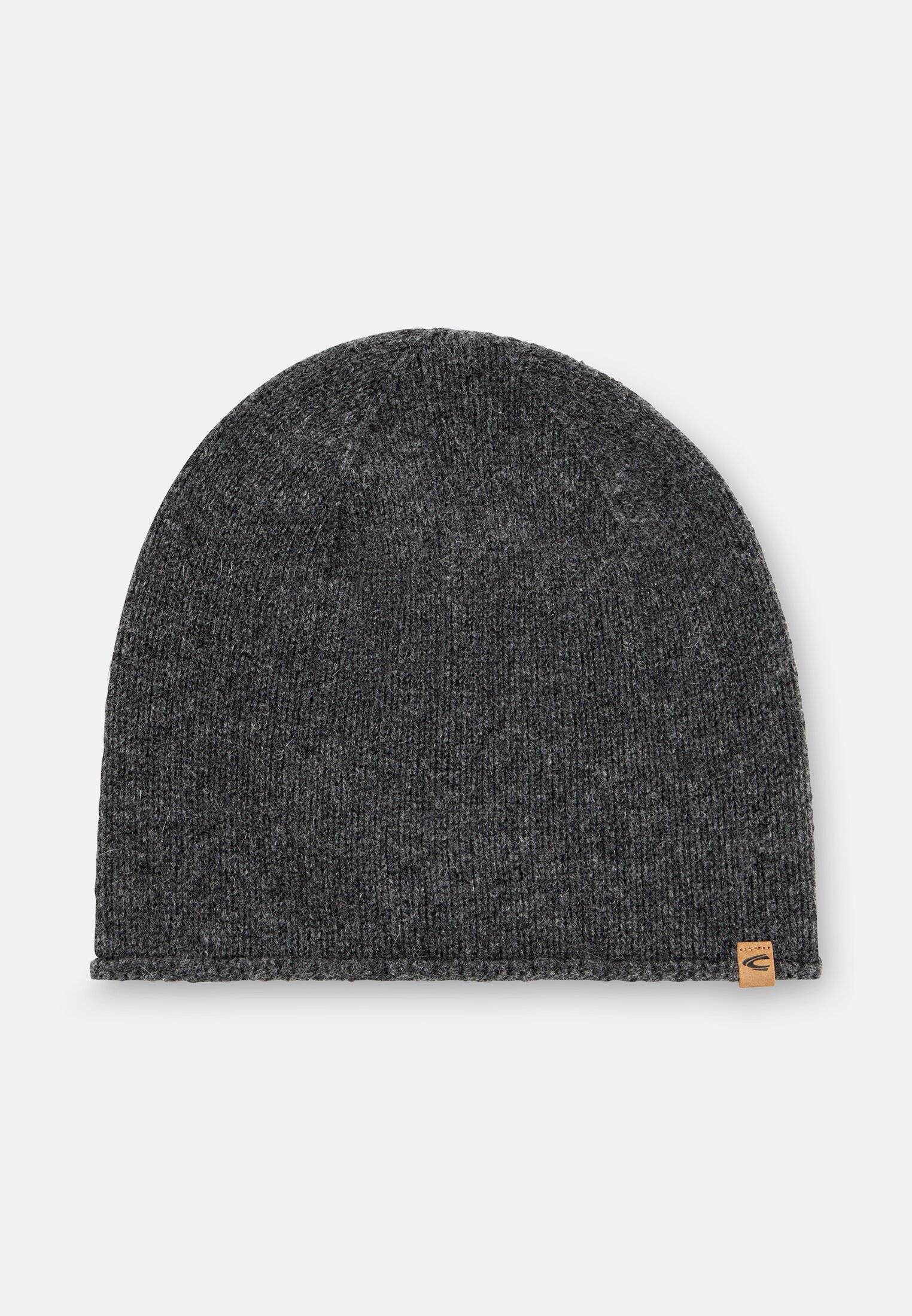 Damen Strickbeanie aus Kaschmir Grau frontal vorn