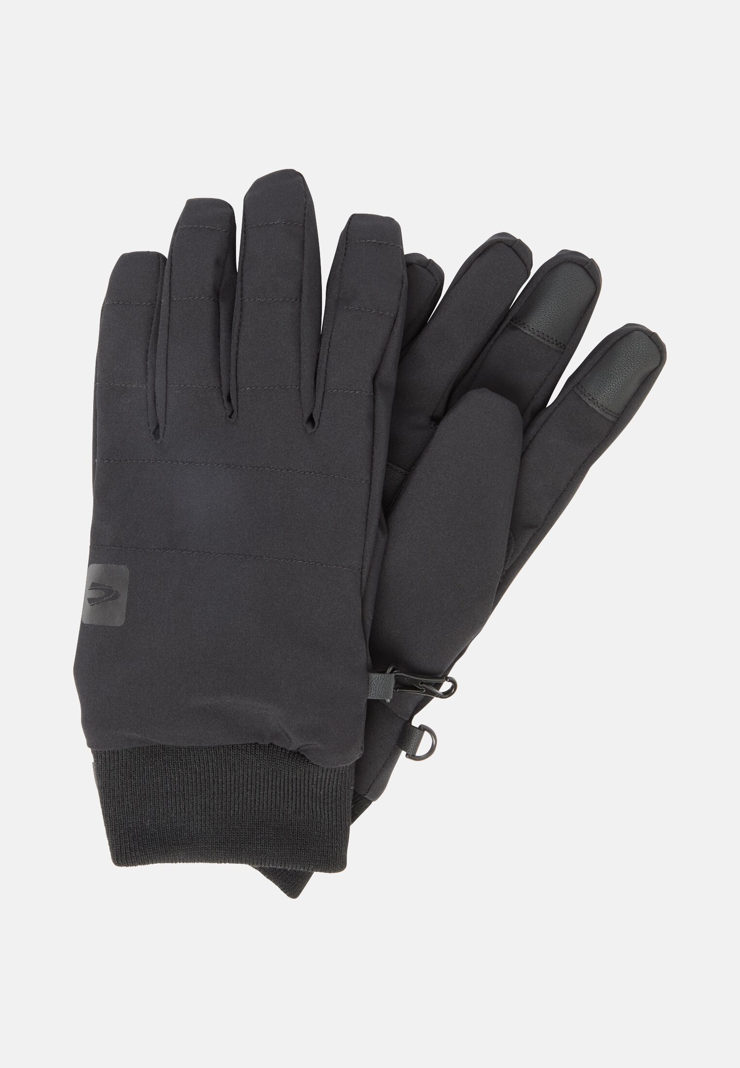 Herren Funktionale Handschuhe aus Leder mit elastischem Bund Schwarz frontal vorn