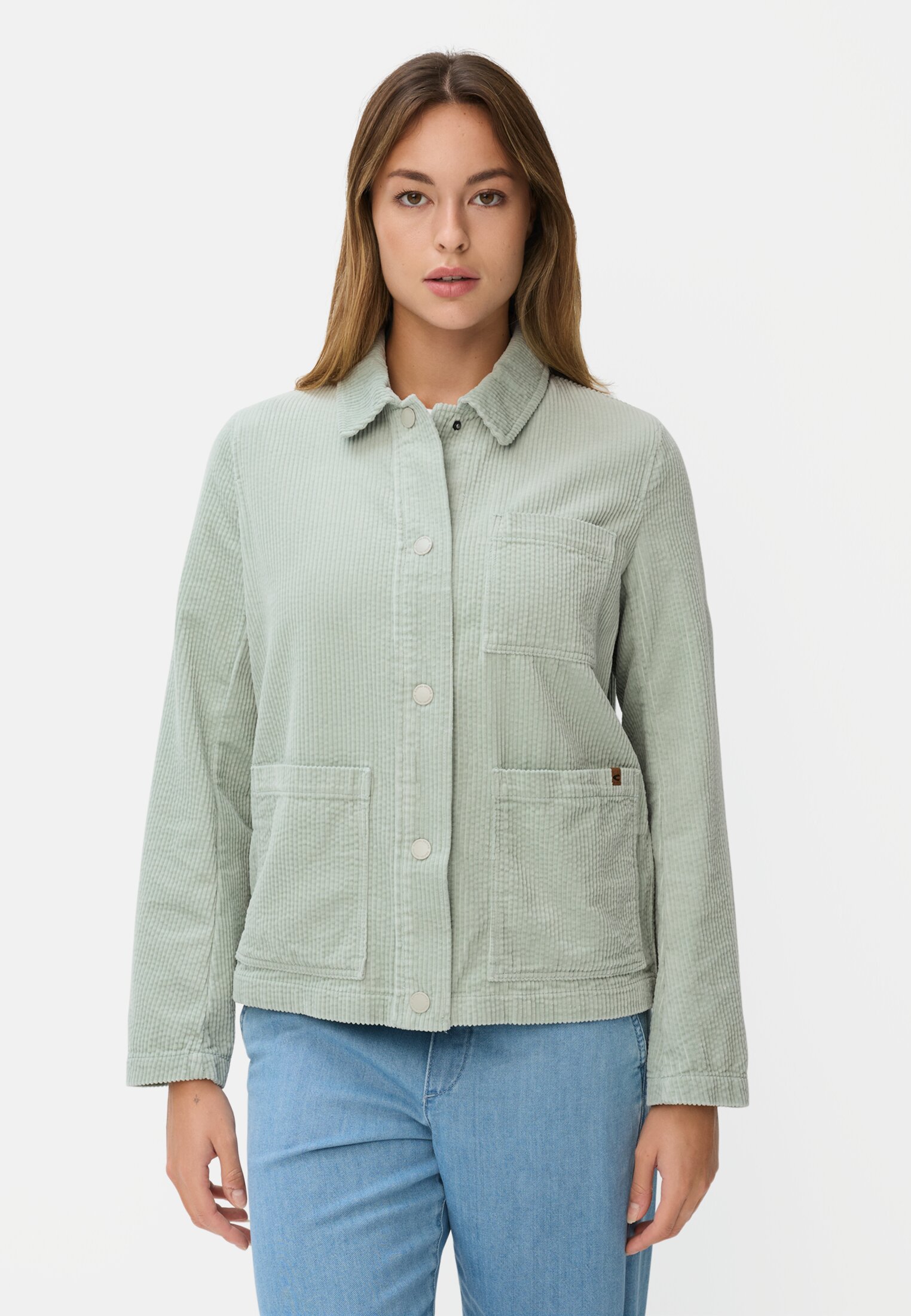 Vrouwen Blazer met workwear-details Munt gedragen voor