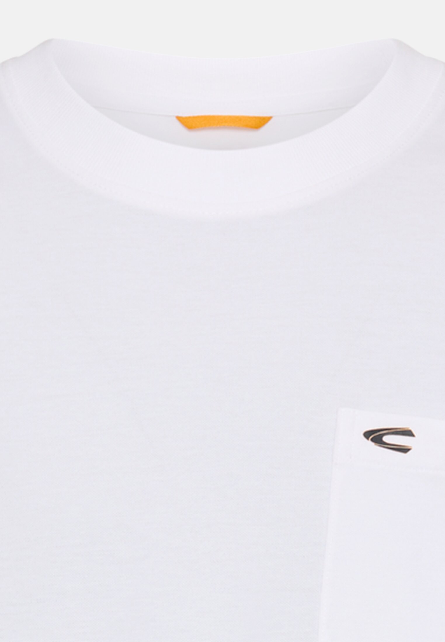 Heren T-shirt met borstzak Wit front dichtbij