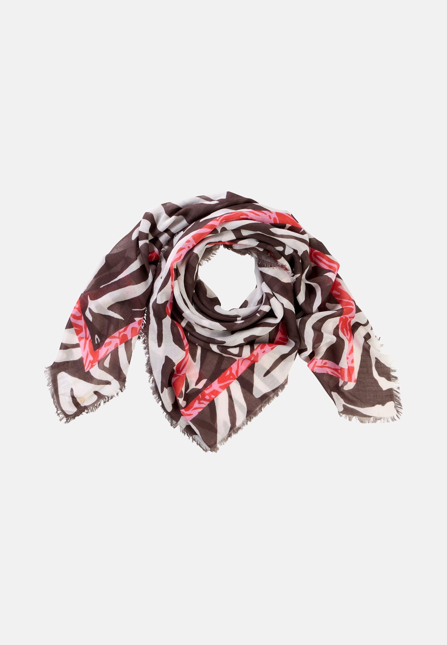 Vrouwen Sjaal met all-over print Bruin frontaal voor