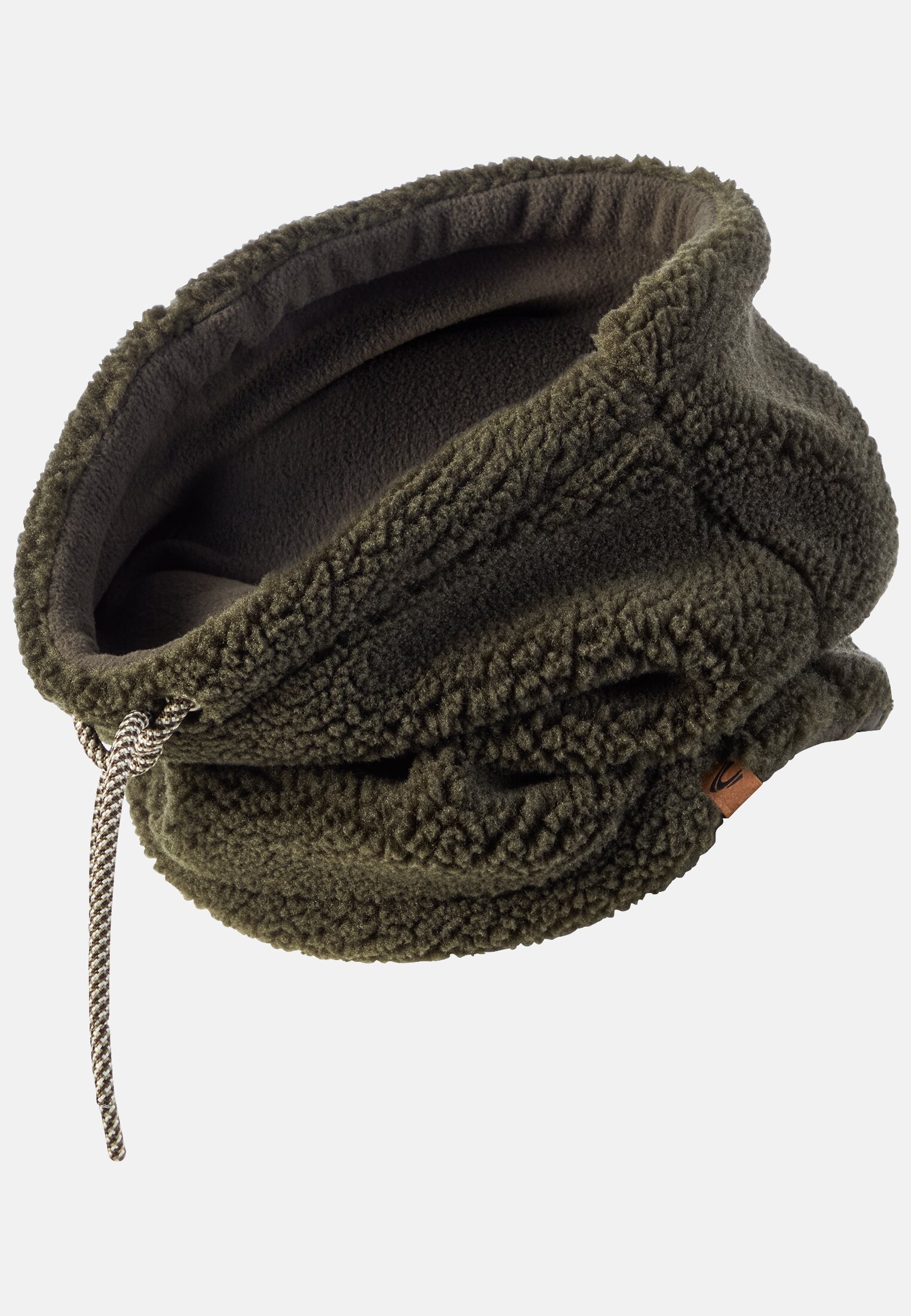Damen Tunnelschal aus weichem Polyester Dunkelgrün frontal vorn