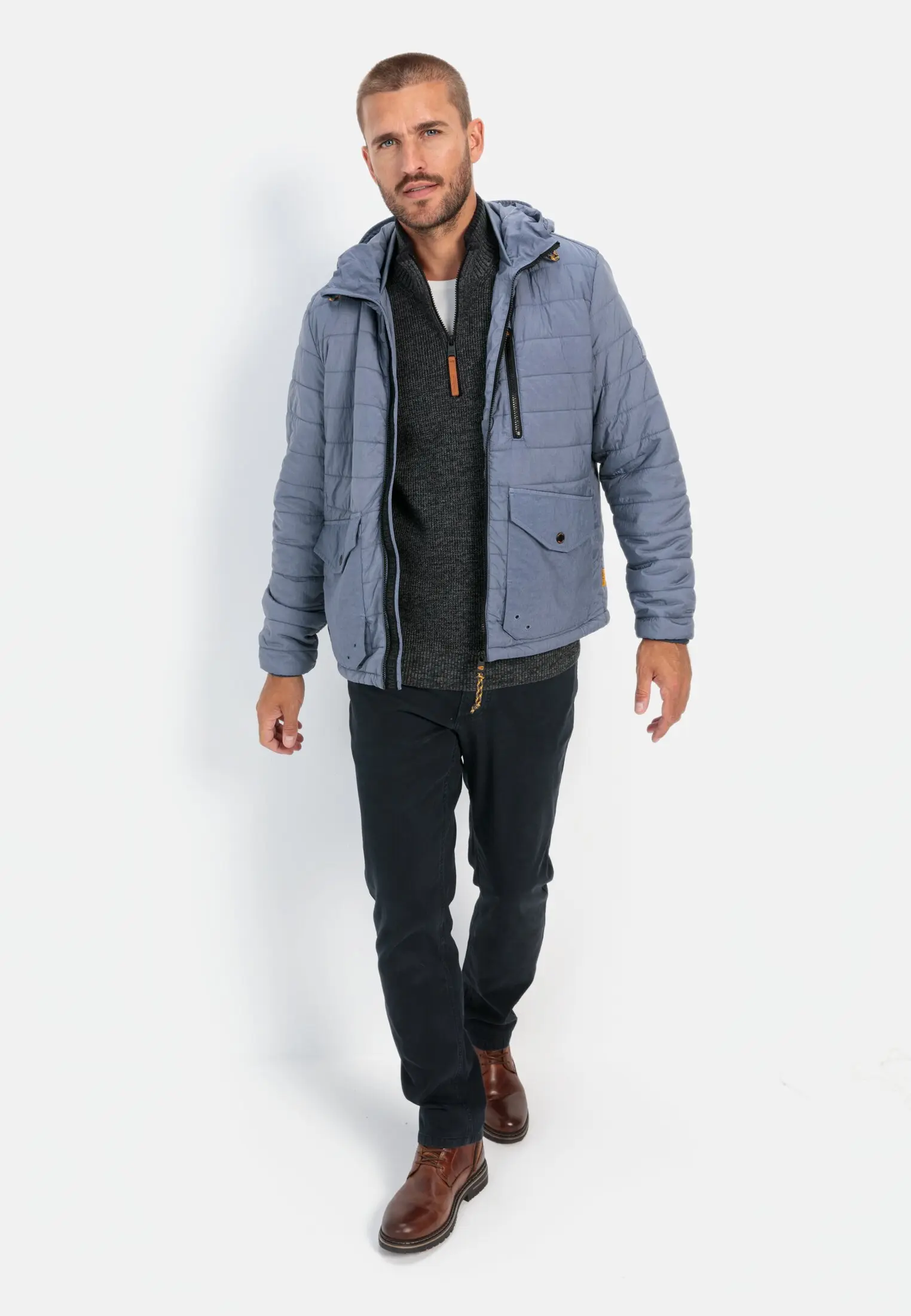 Quilted blouson for Herren in Denim Blue | 52 