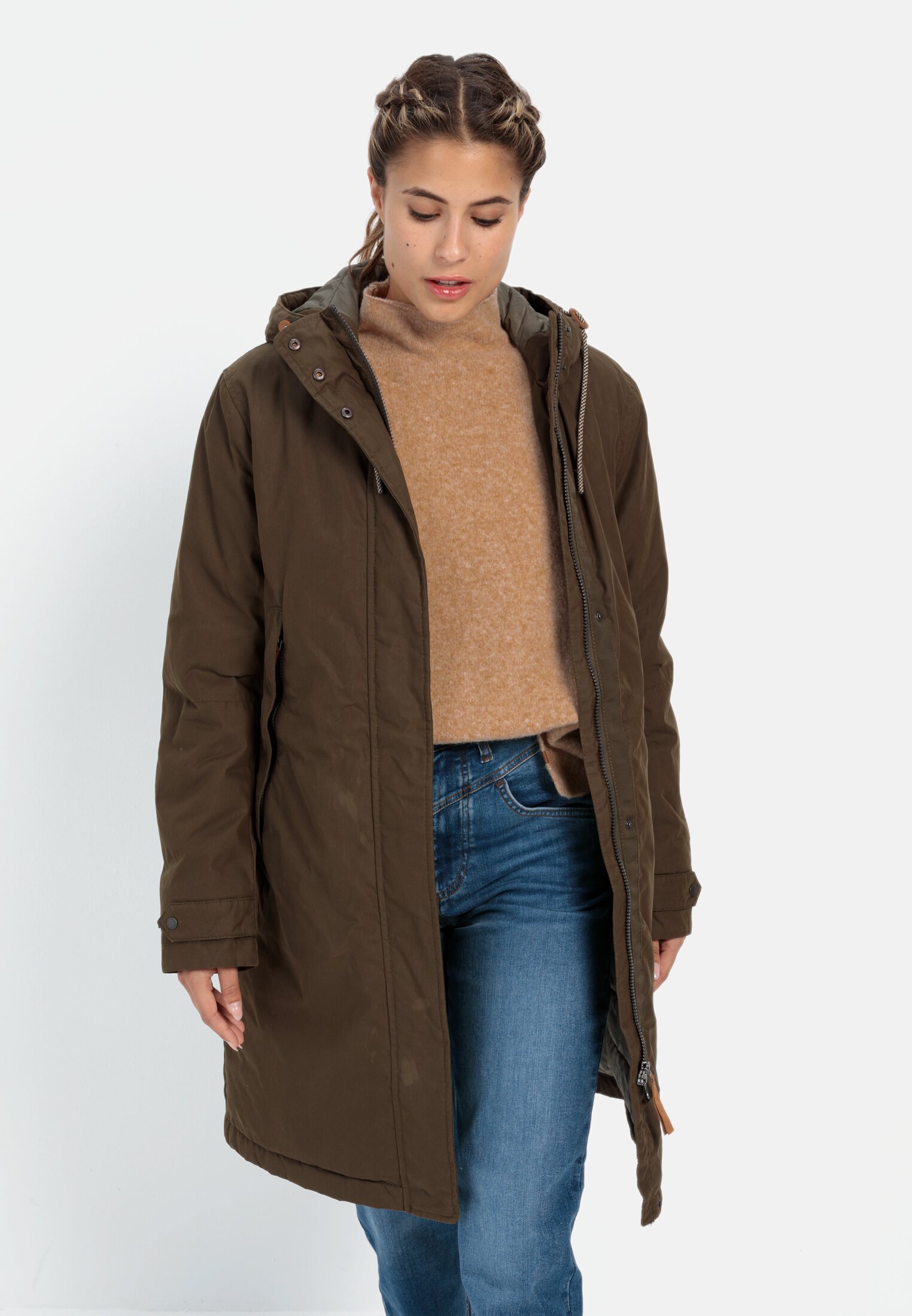 Mantel für Damen in Dunkel Khaki | 46 | camel active 