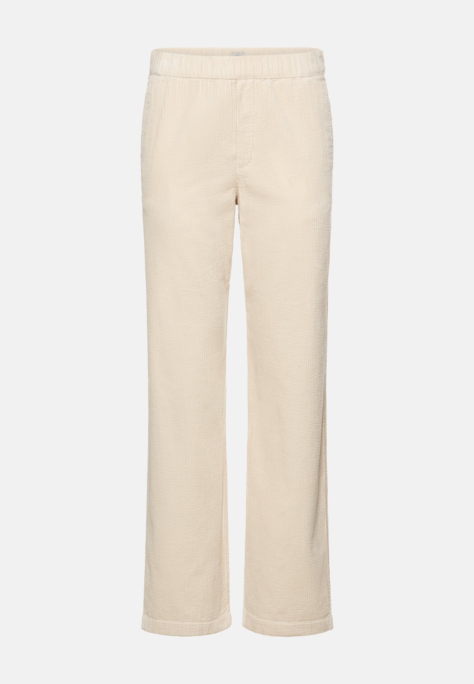 Women Wide leg corduroy trousers Pearl White frontal front