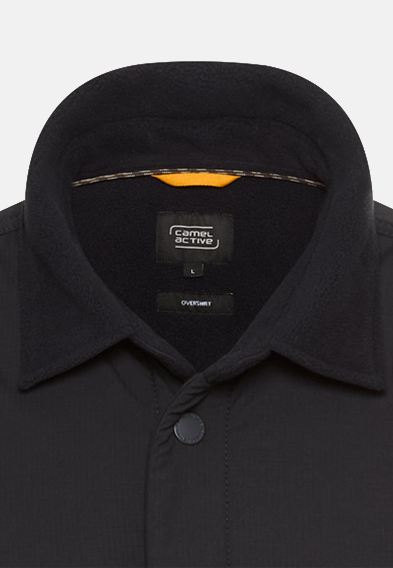 Men Overshirt with mix of materials and warm properties Navy blue front close