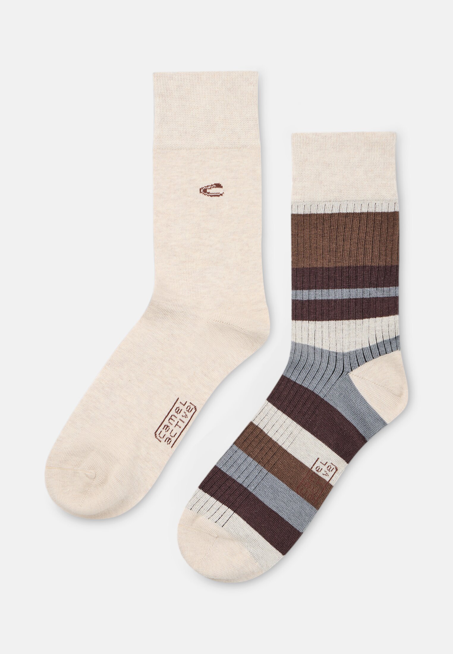 Herren Socken im 2er-Pack mit Baumwollmix Beige vorne nah