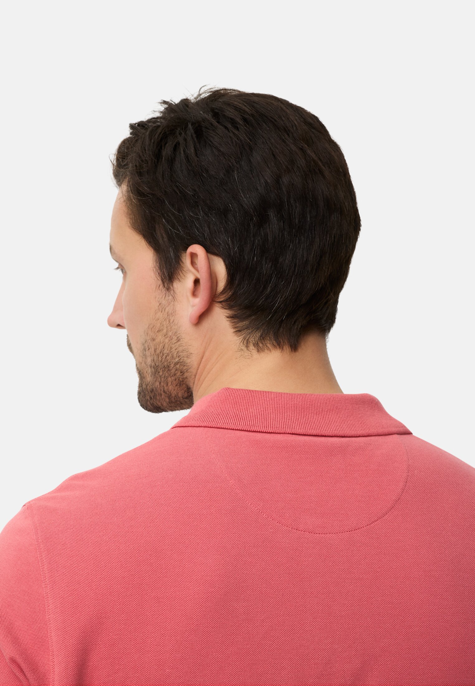 Heren Poloshirt met korte knoopsluiting Rood gedragen emotional