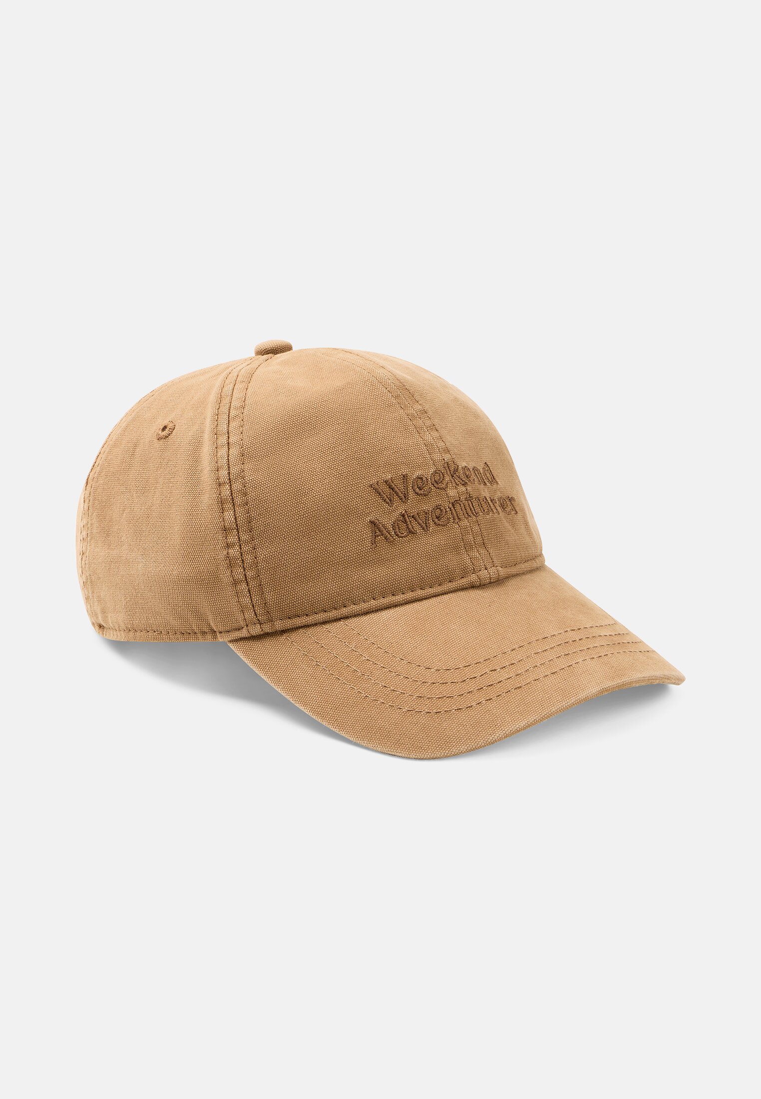 Herren Cap aus Baumwolle mit Schriftzug Sepiabraun frontal vorn