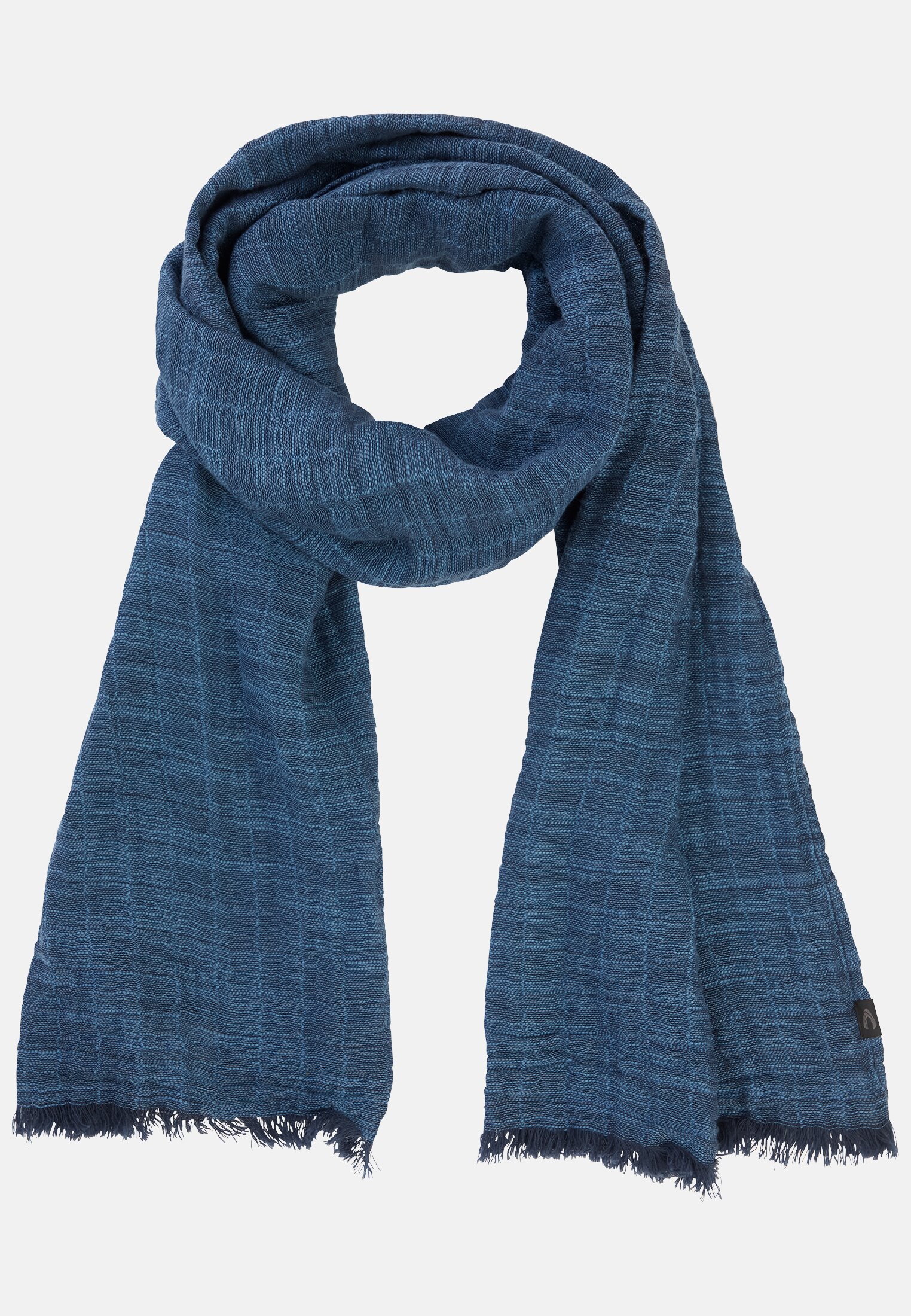 Men Pure cotton scarf Dark Blue frontal front