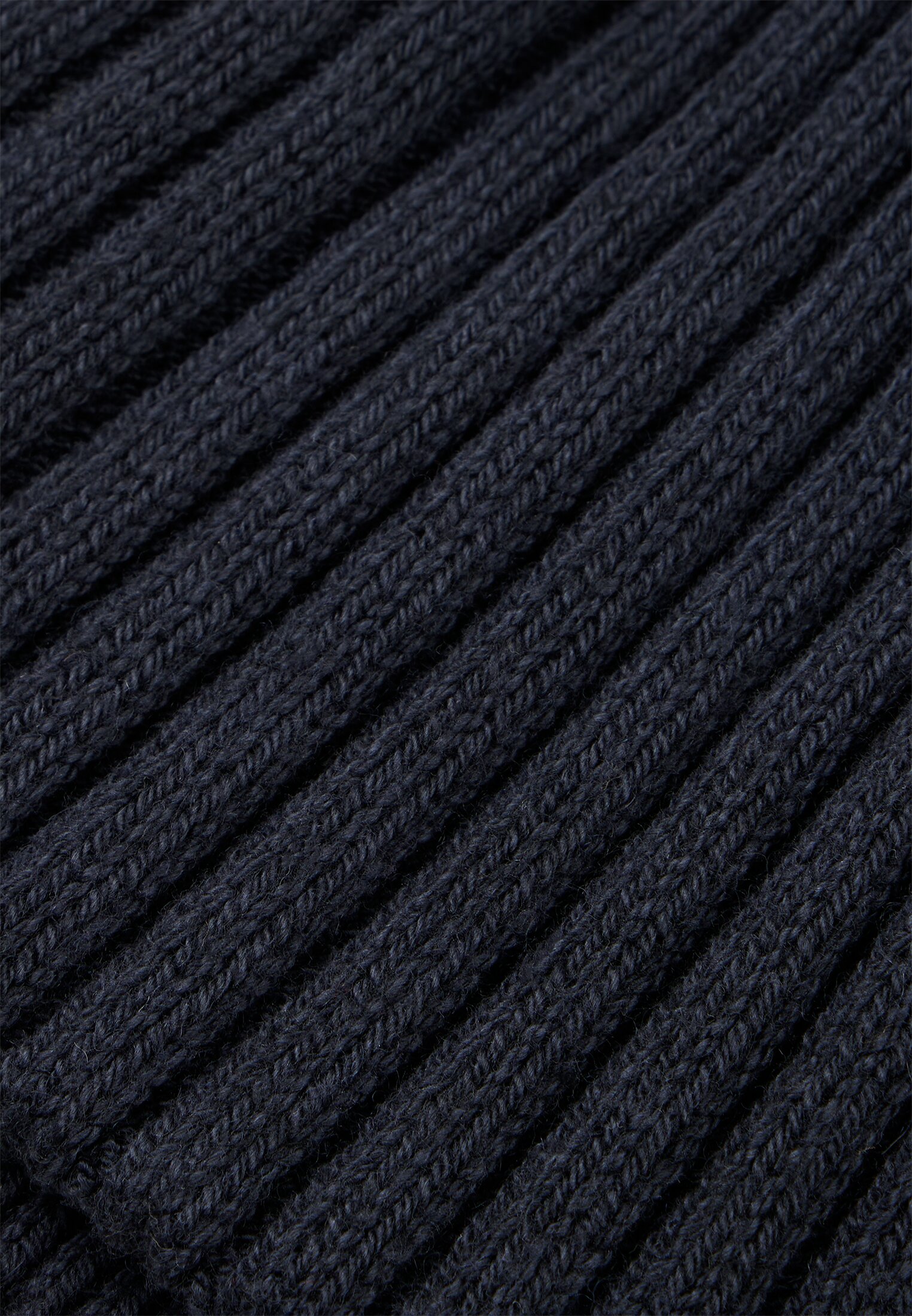 Herren Strickmütze aus Baumwollgemisch Navyblau frontal oben