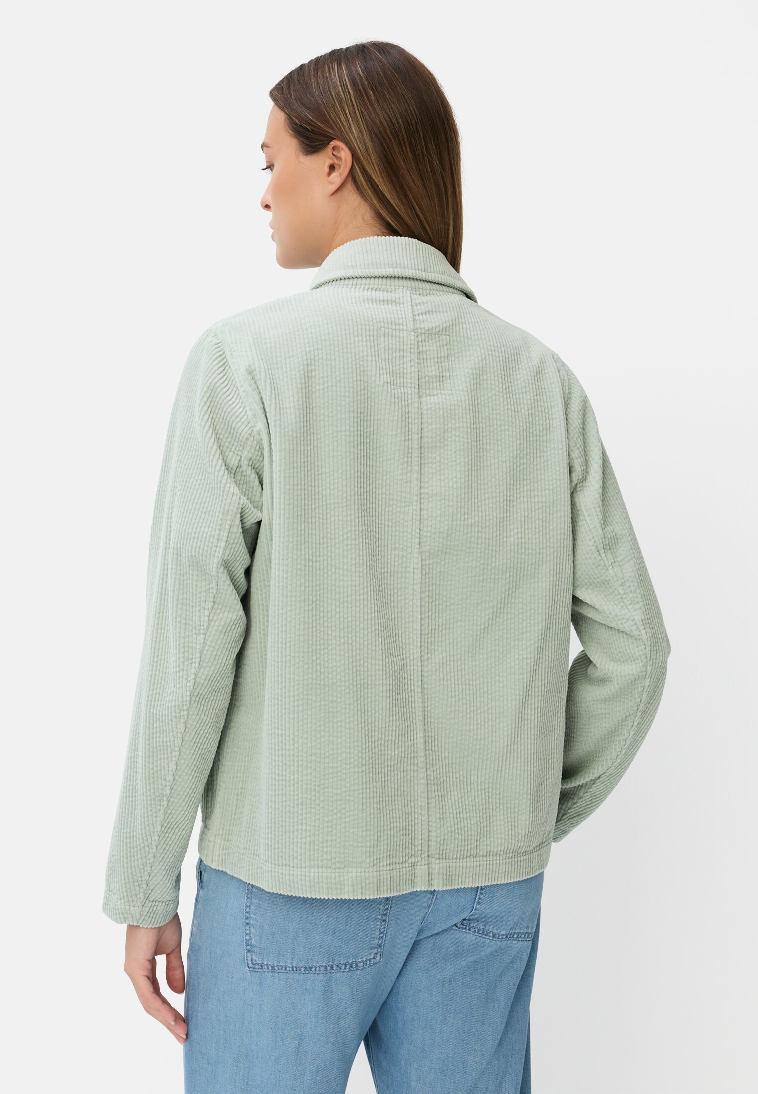 Vrouwen Blazer met workwear-details Munt gedragen achter