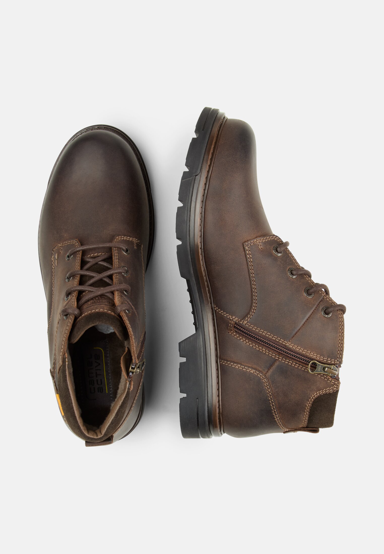 camelactive_Boot_schoko_57GUI03-0400-360_1G Men Lace-up boot with zipper Brown frontal top