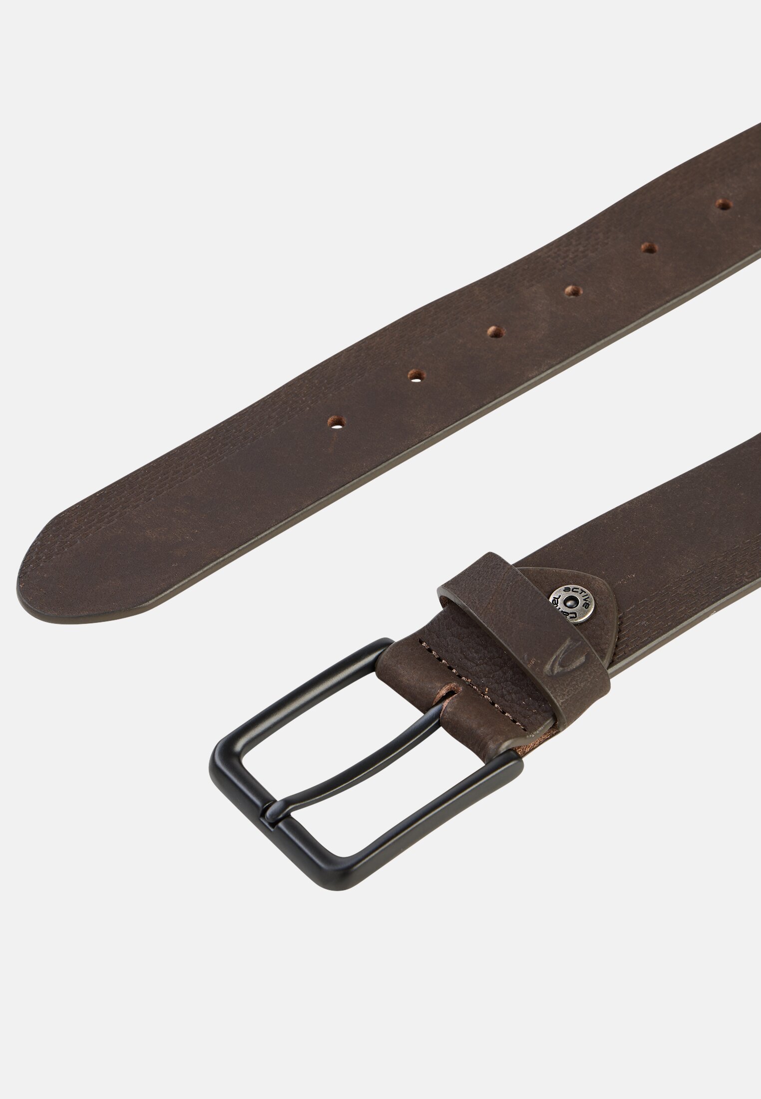 Heren Leren riem Donkerbruin front dichtbij