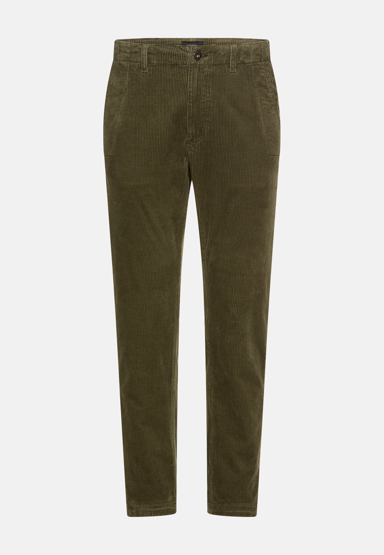Herren Regular Fit Chino Hose aus Cord Waldgrün frontal vorn